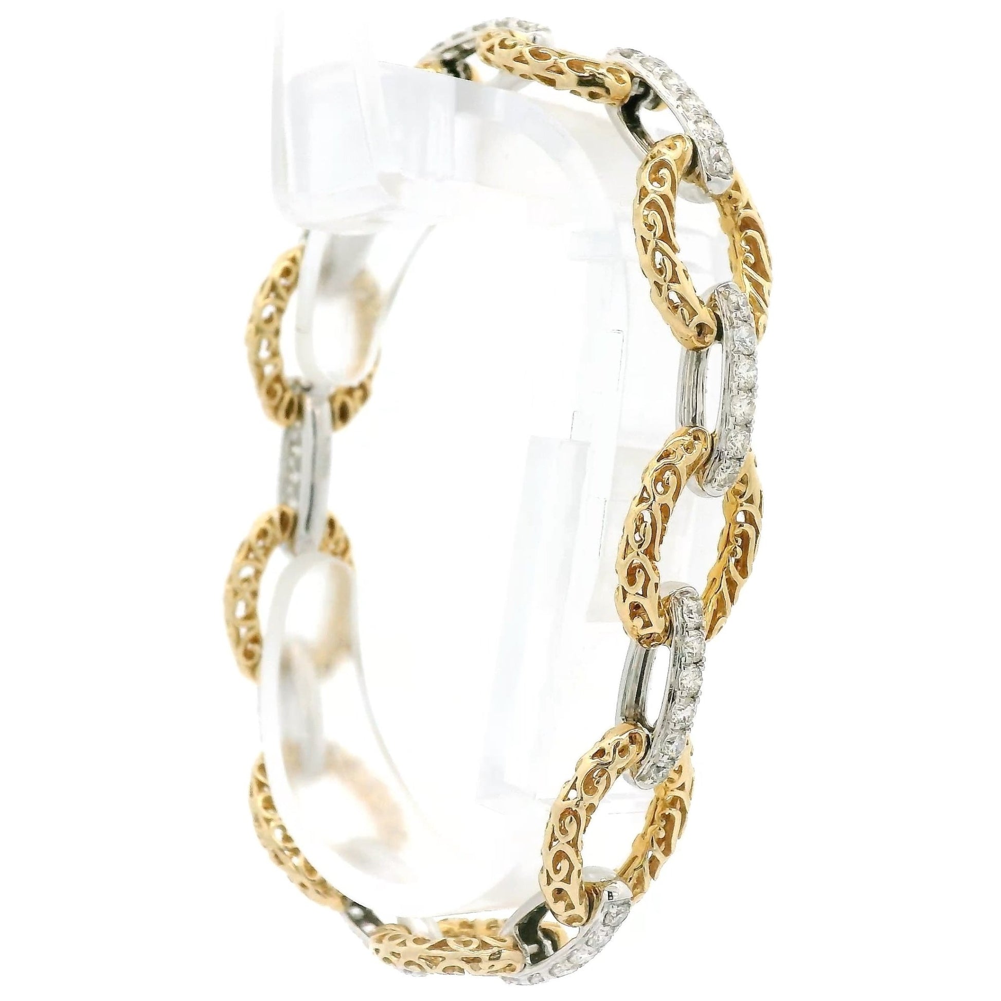 Diamond & Oval Filigree Design Bracelet - Forever Rox