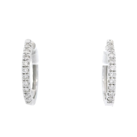 Diamond Oval Huggie Hoops - Forever Rox