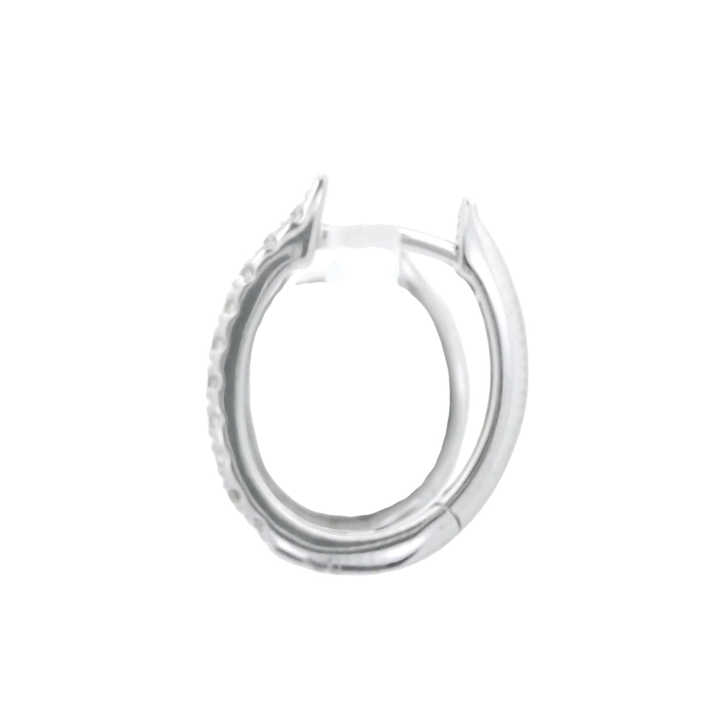 Diamond Oval Huggie Hoops - Forever Rox
