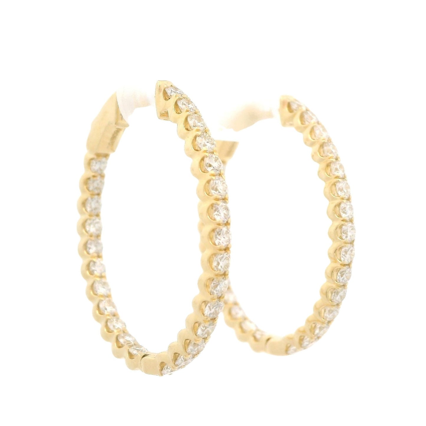 Diamond Oval Innie Outie Hoops - Forever Rox