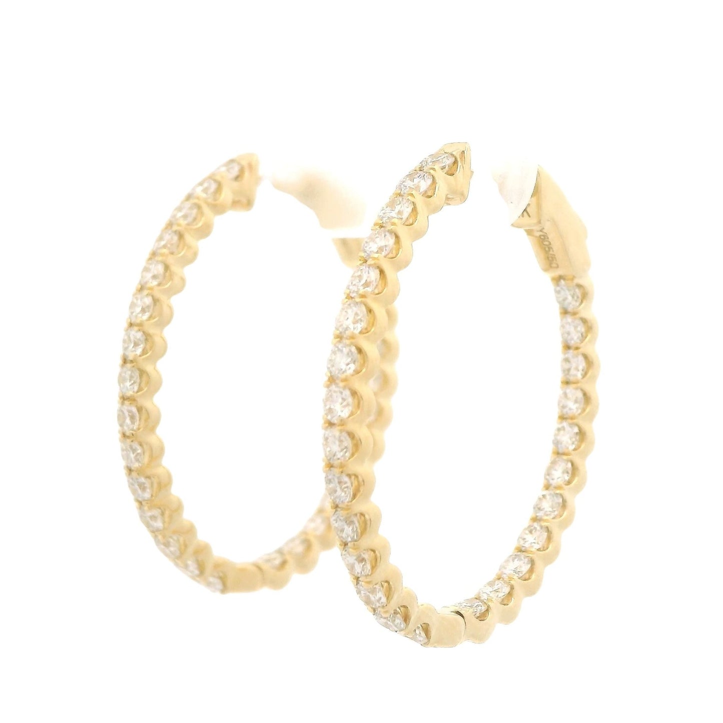 Diamond Oval Innie Outie Hoops - Forever Rox