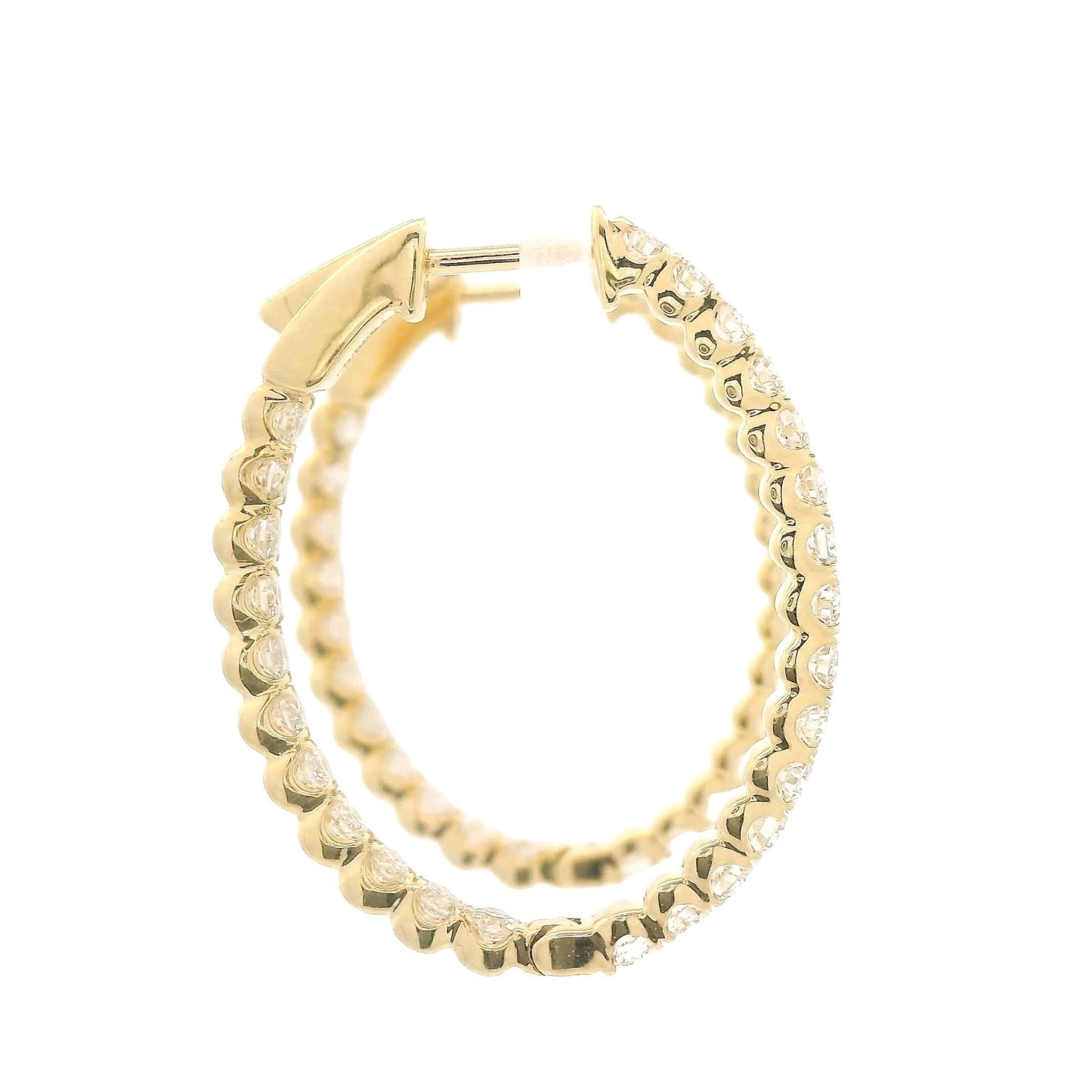 Diamond Oval Innie Outie Hoops - Forever Rox