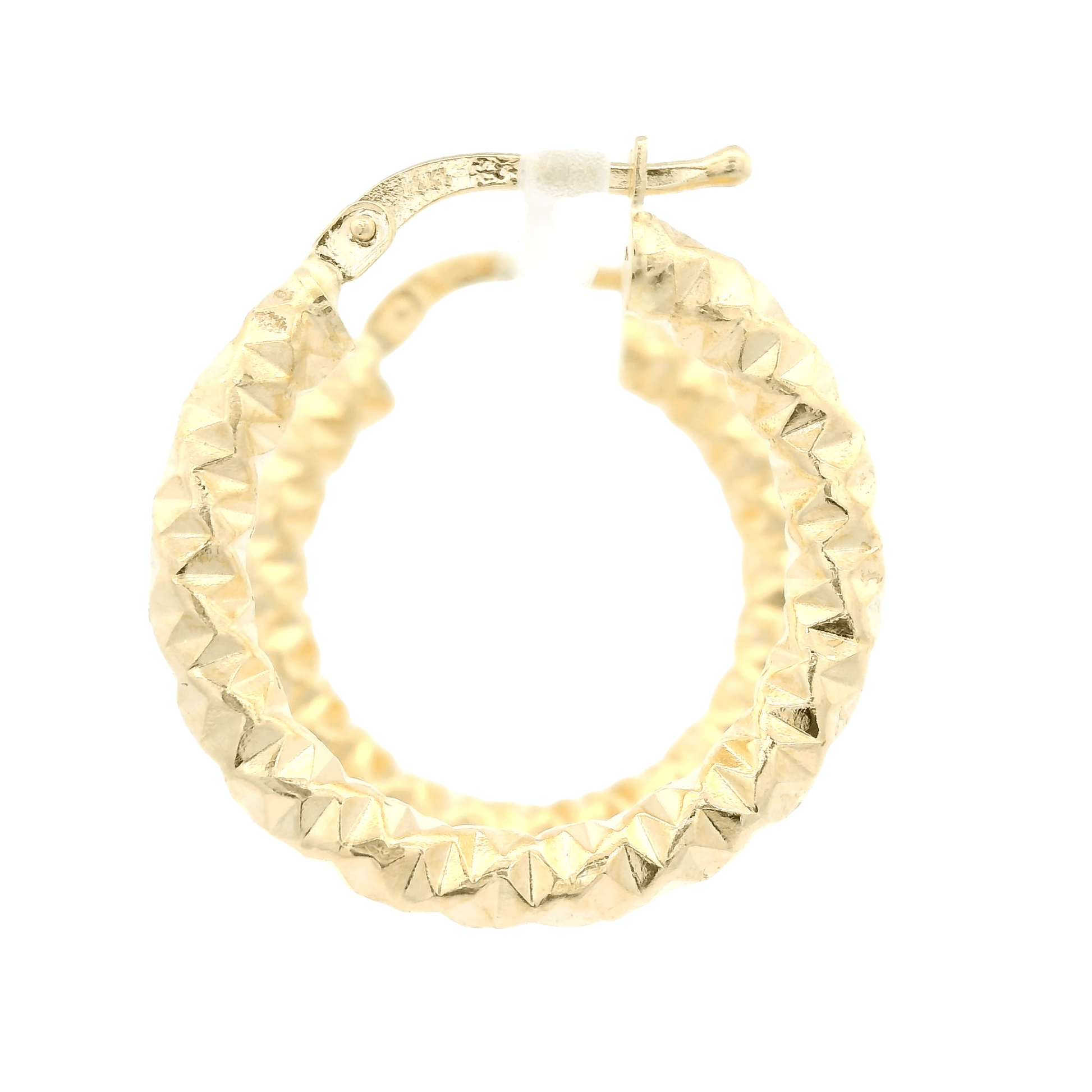 Diamond Pattern Gold Hoops - Forever Rox