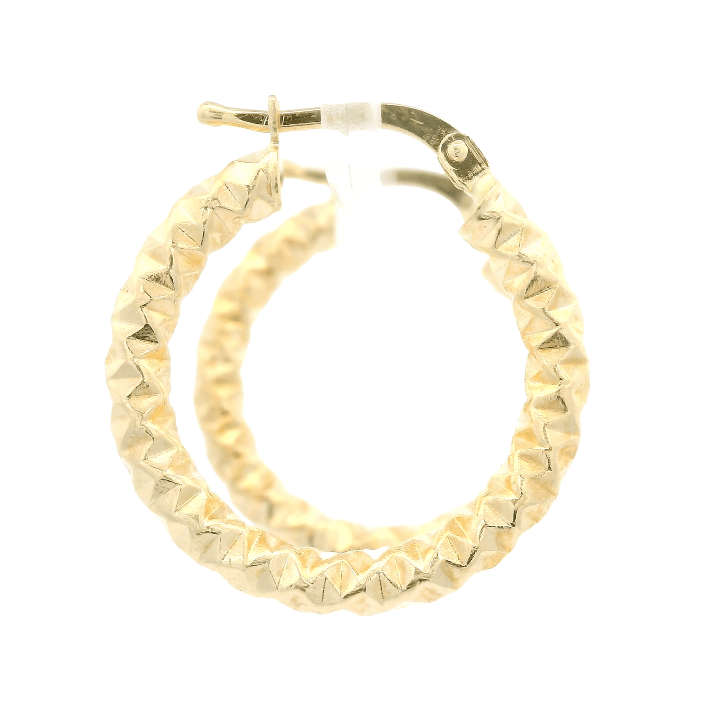 Diamond Pattern Gold Hoops - Forever Rox