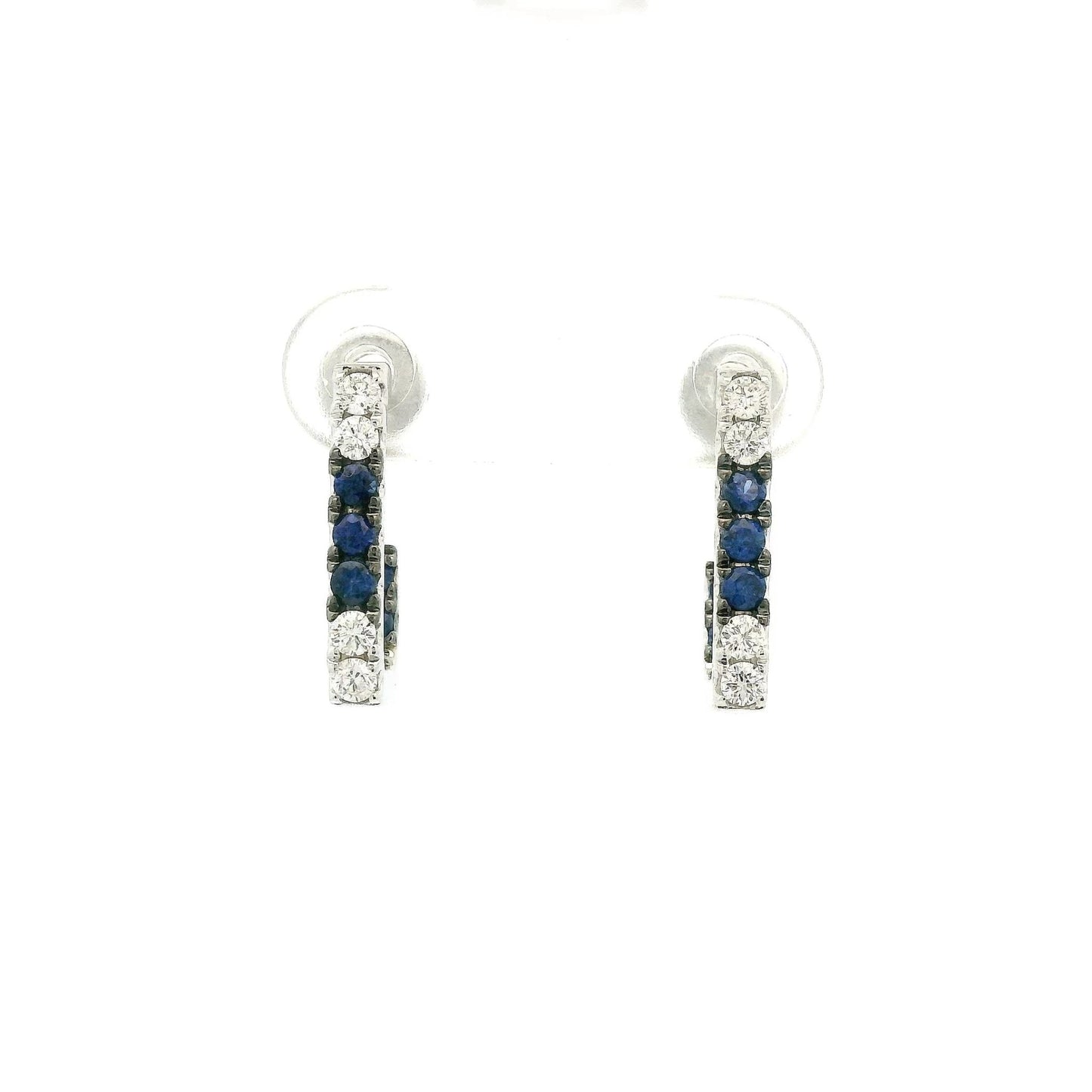 Diamond & Sapphire Half Hoops - Forever Rox