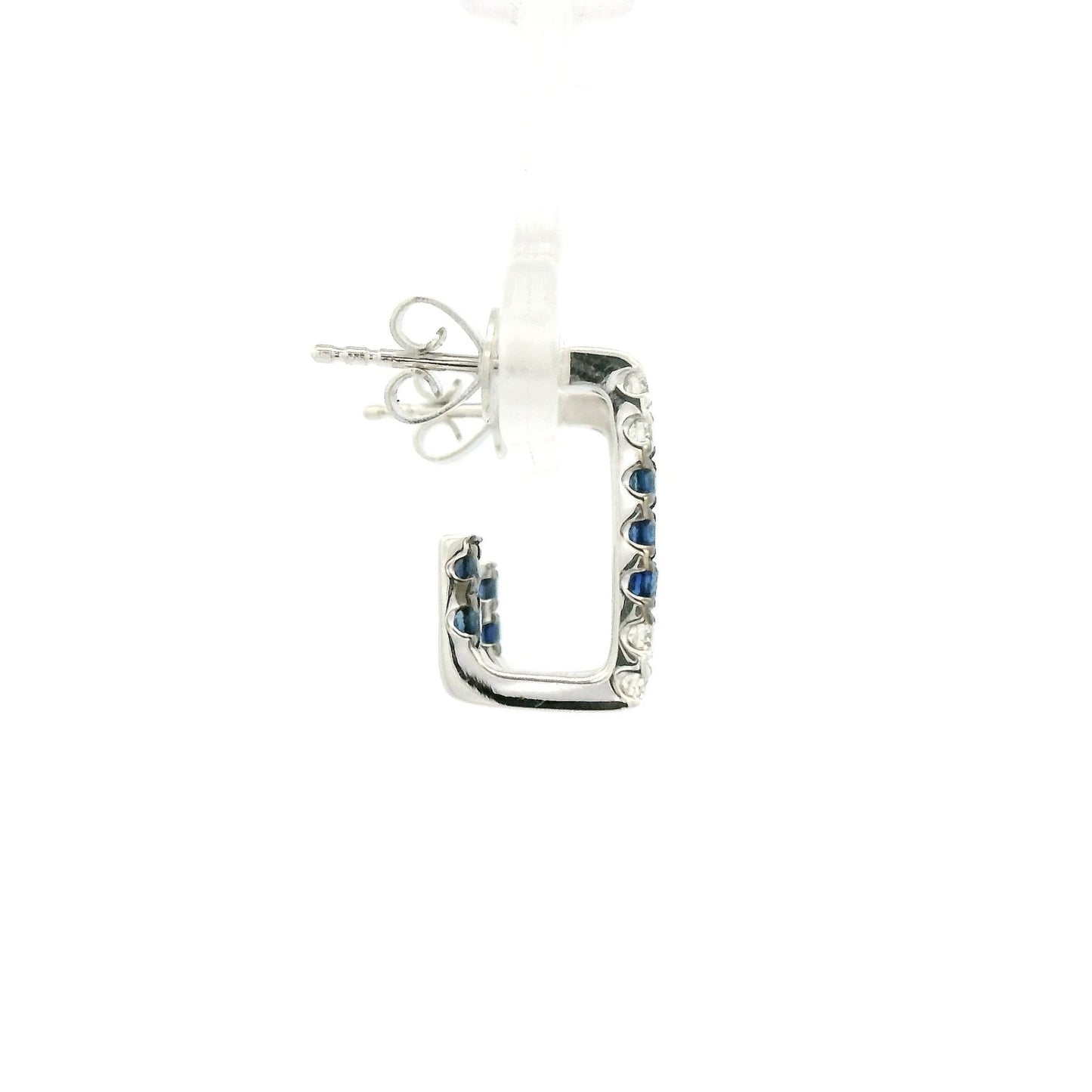 Diamond & Sapphire Half Hoops - Forever Rox