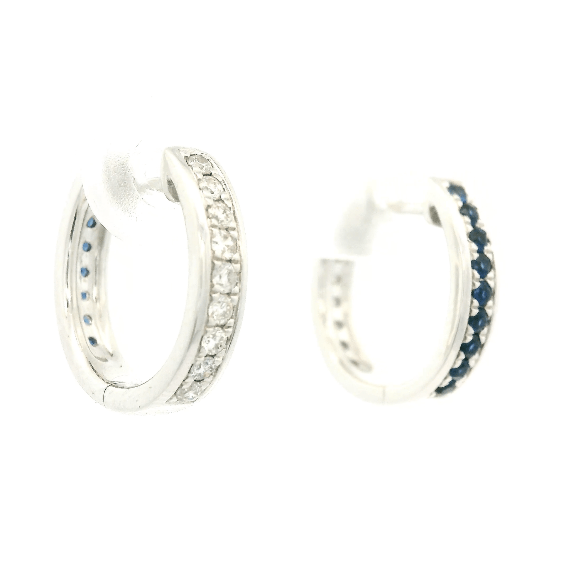 Diamond & Sapphire Reversible Hoops - Forever Rox