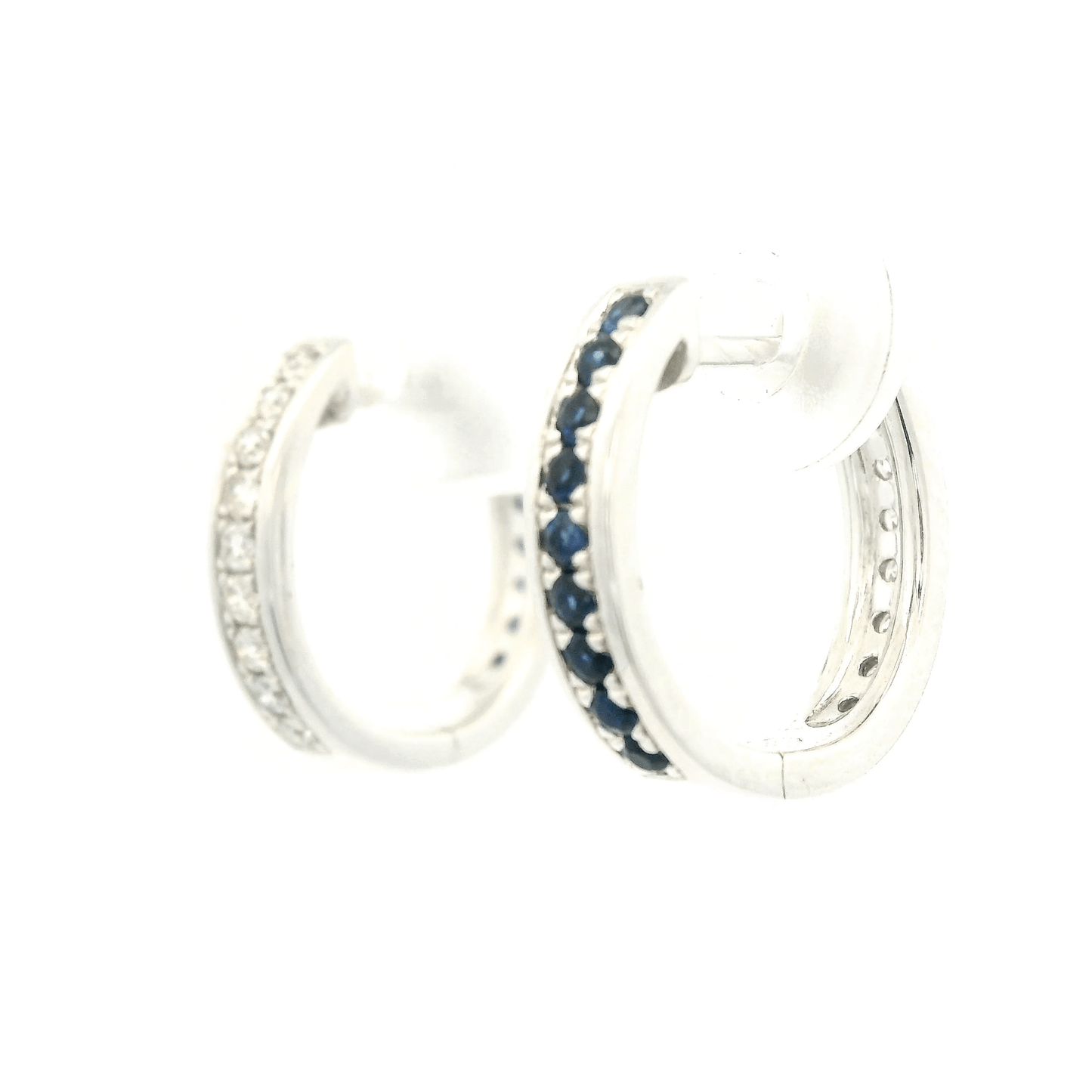 Diamond & Sapphire Reversible Hoops - Forever Rox