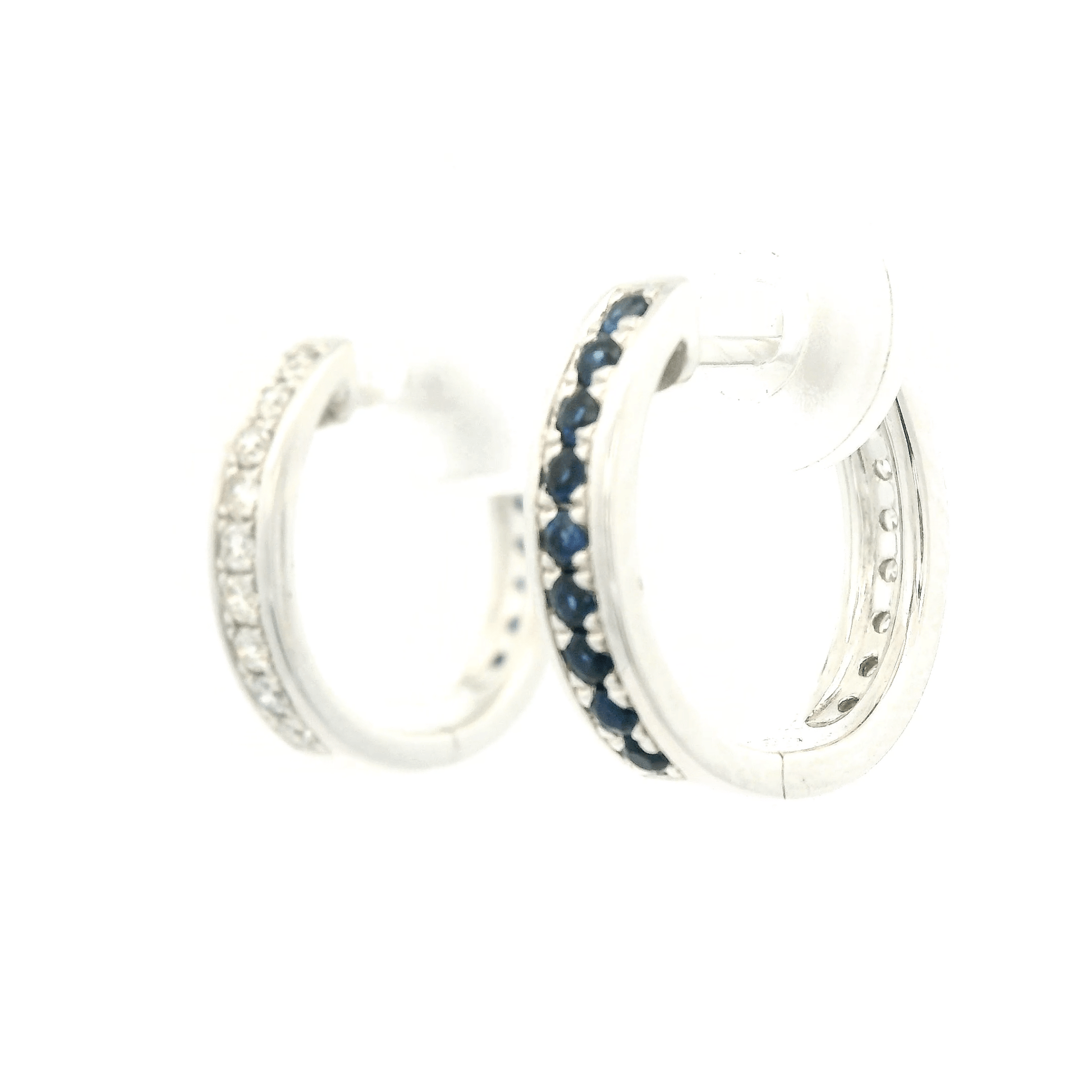 Diamond & Sapphire Reversible Hoops - Forever Rox