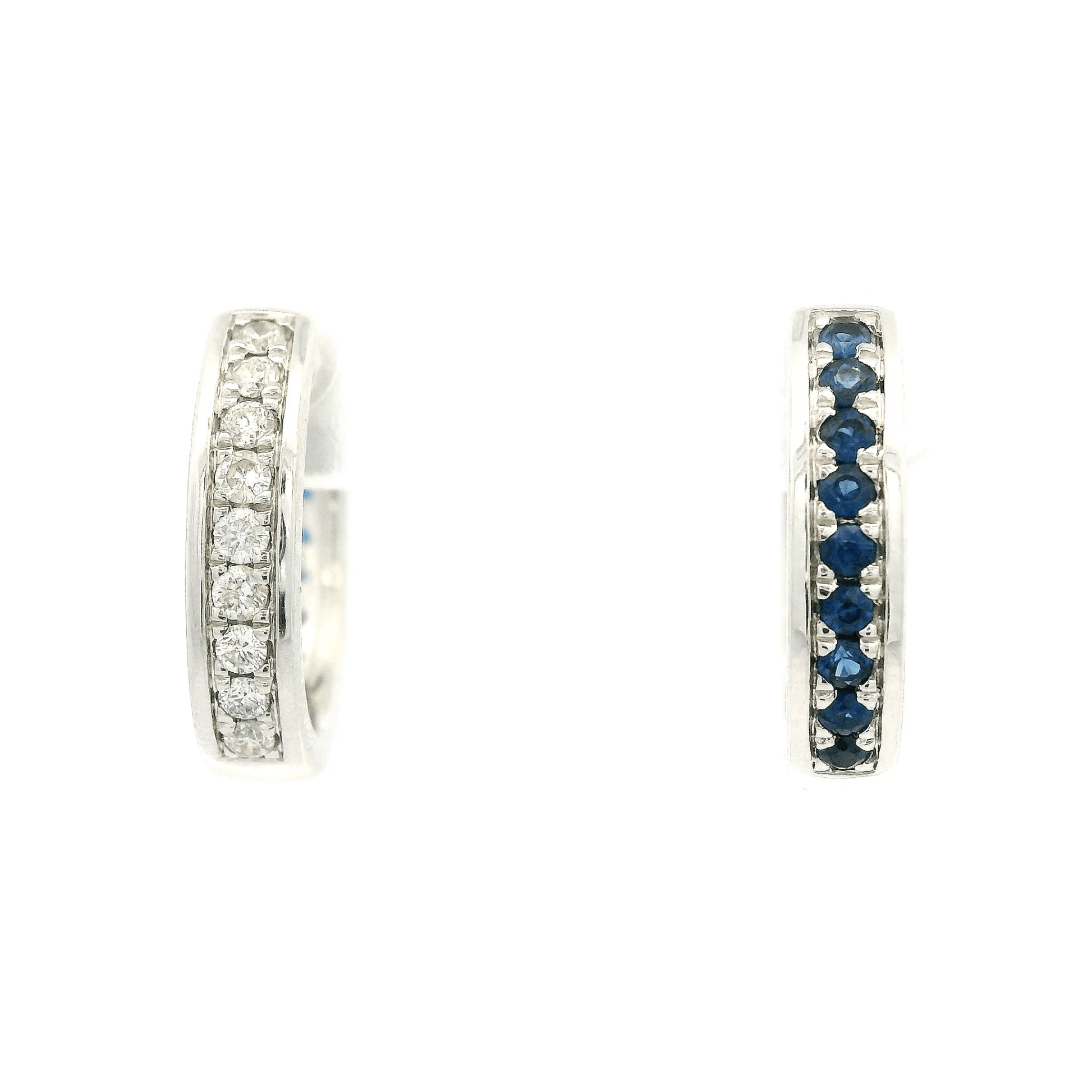 Diamond & Sapphire Reversible Hoops - Forever Rox