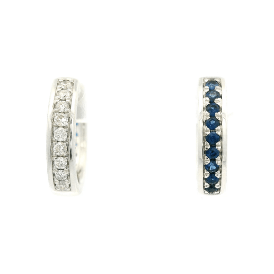 Diamond & Sapphire Reversible Hoops - Forever Rox