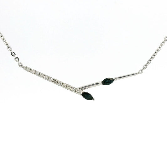 Diamond & Sapphire Twig Design Pendant - Forever Rox