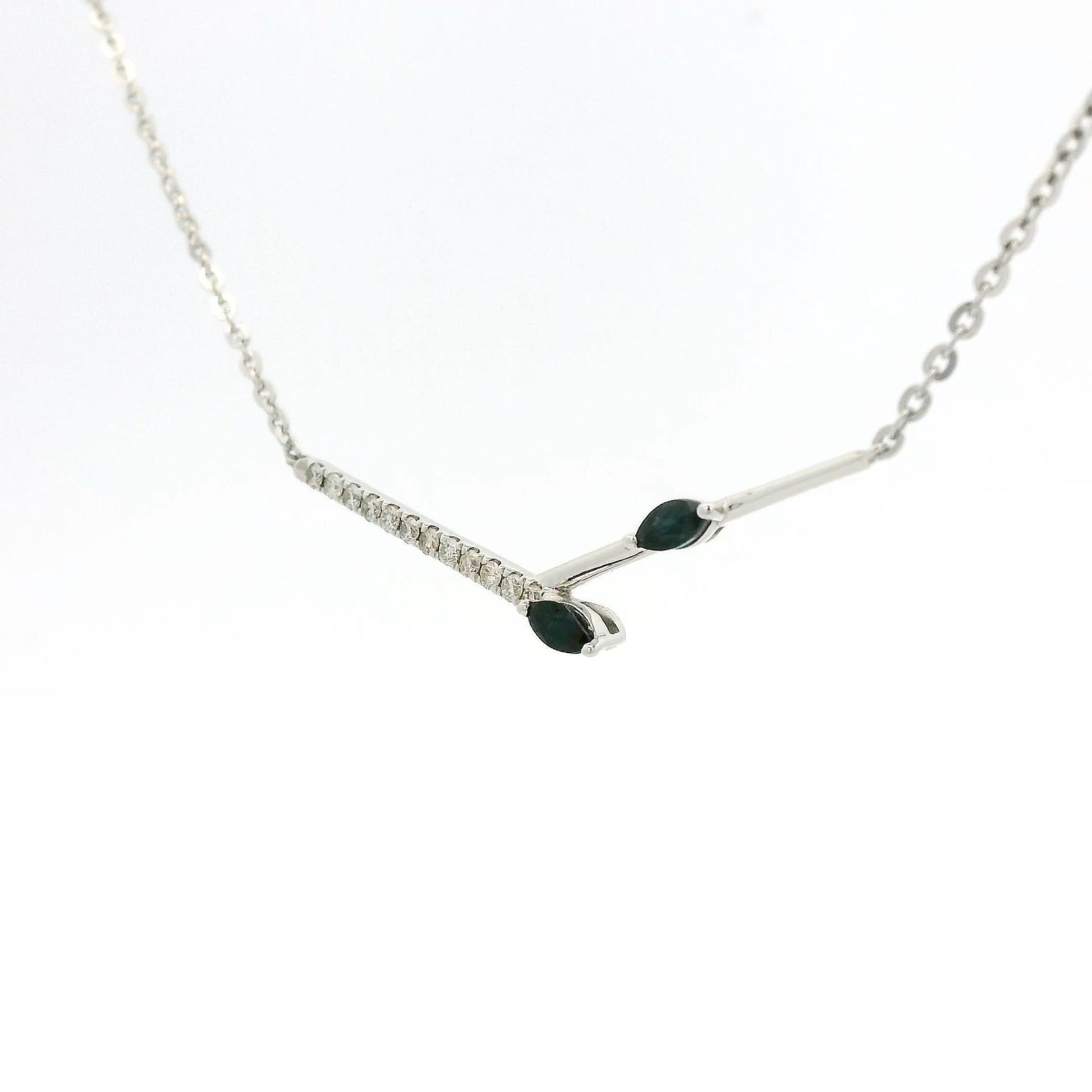 Diamond & Sapphire Twig Design Pendant - Forever Rox