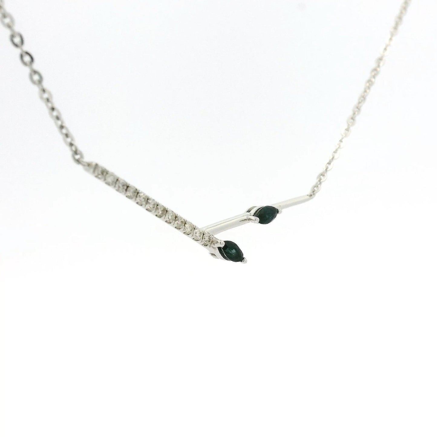 Diamond & Sapphire Twig Design Pendant - Forever Rox