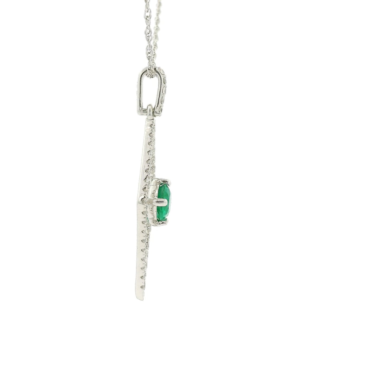 Diamond Shape Emerald and Diamond Pendant - Forever Rox