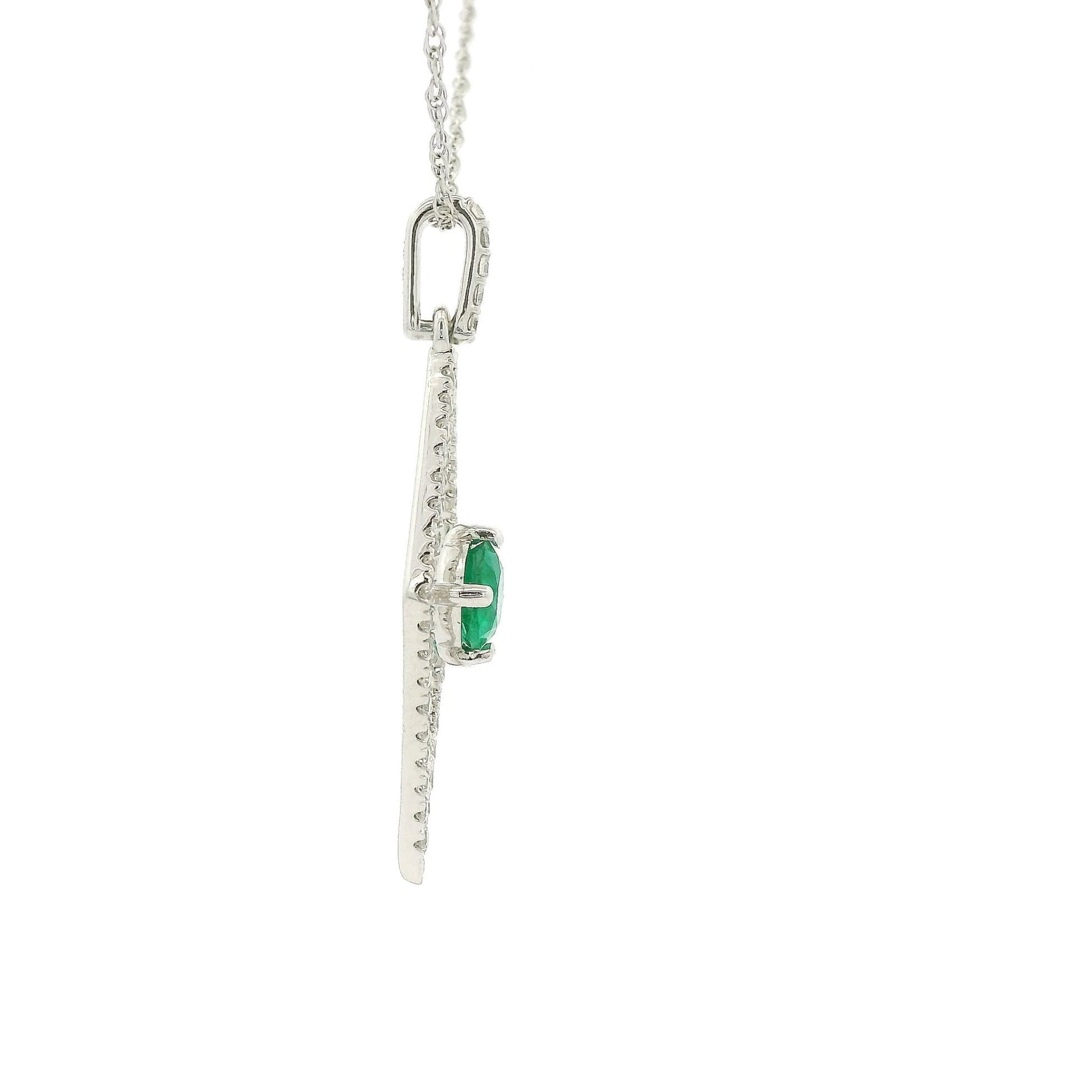 Diamond Shape Emerald and Diamond Pendant - Forever Rox