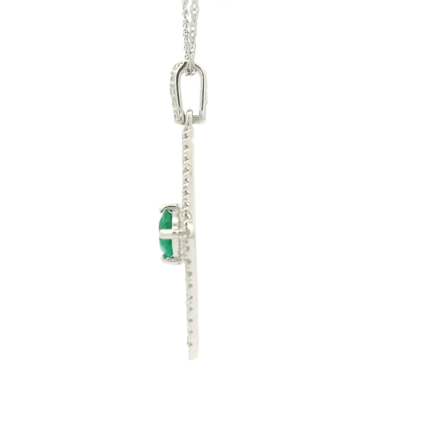 Diamond Shape Emerald and Diamond Pendant - Forever Rox