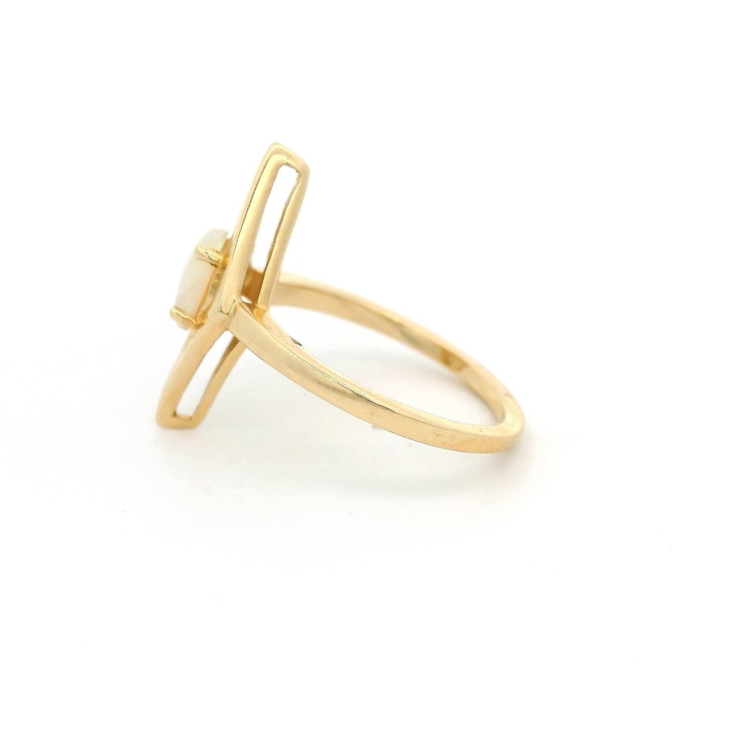 Diamond Shape Ring With Opal - Forever Rox