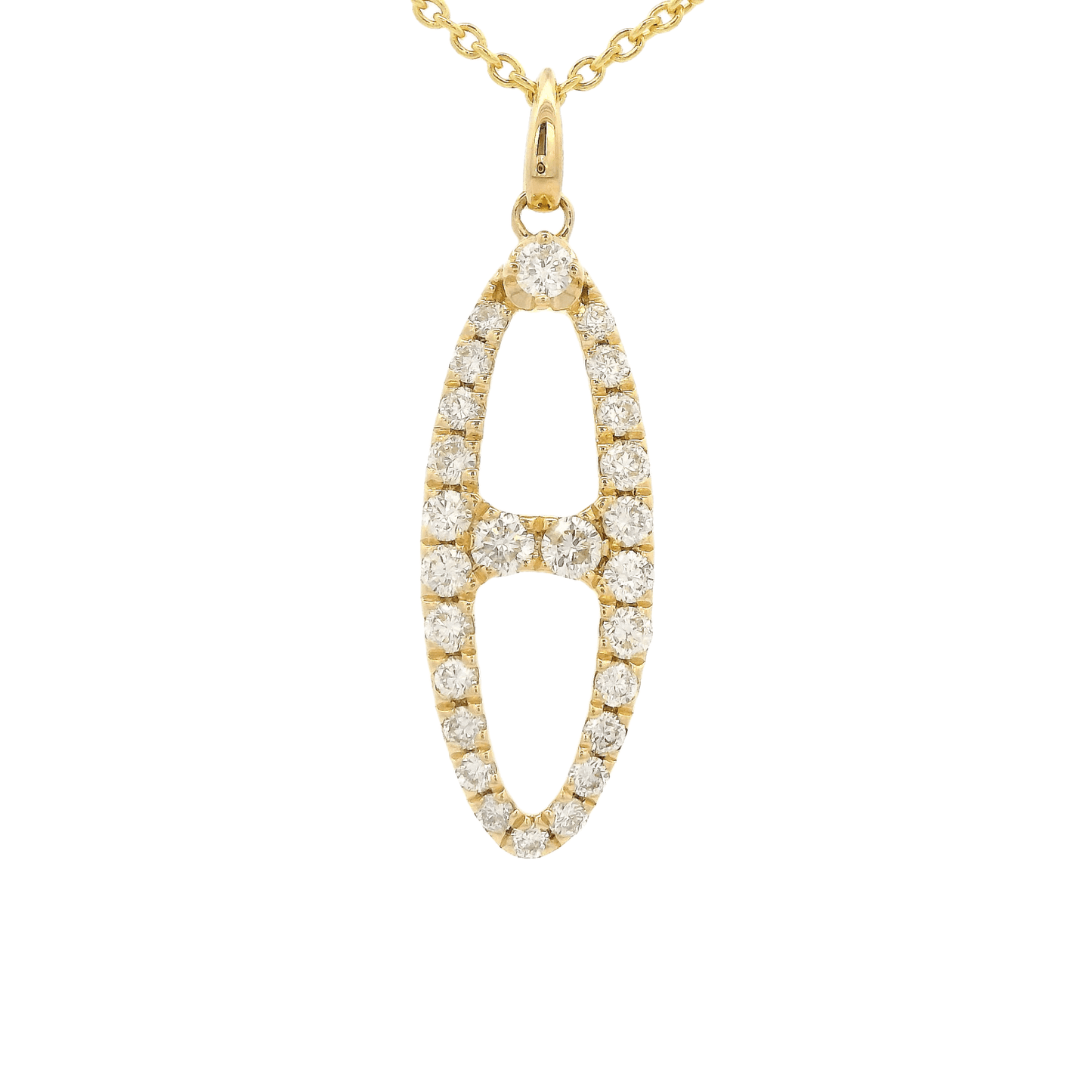 Diamond Split O Shape Pendant - Forever Rox