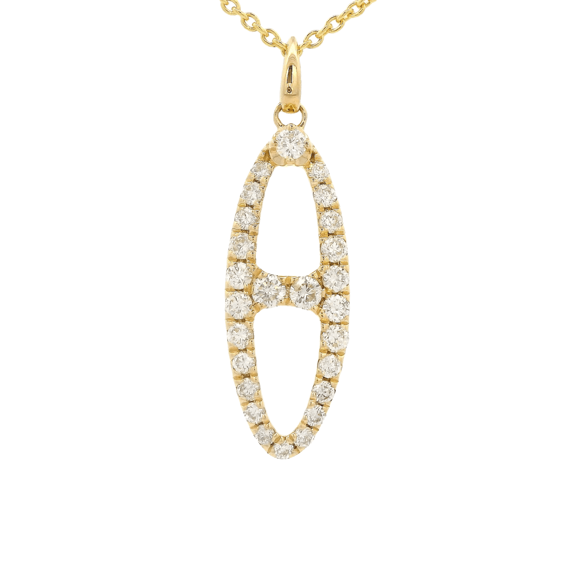 Diamond Split O Shape Pendant - Forever Rox