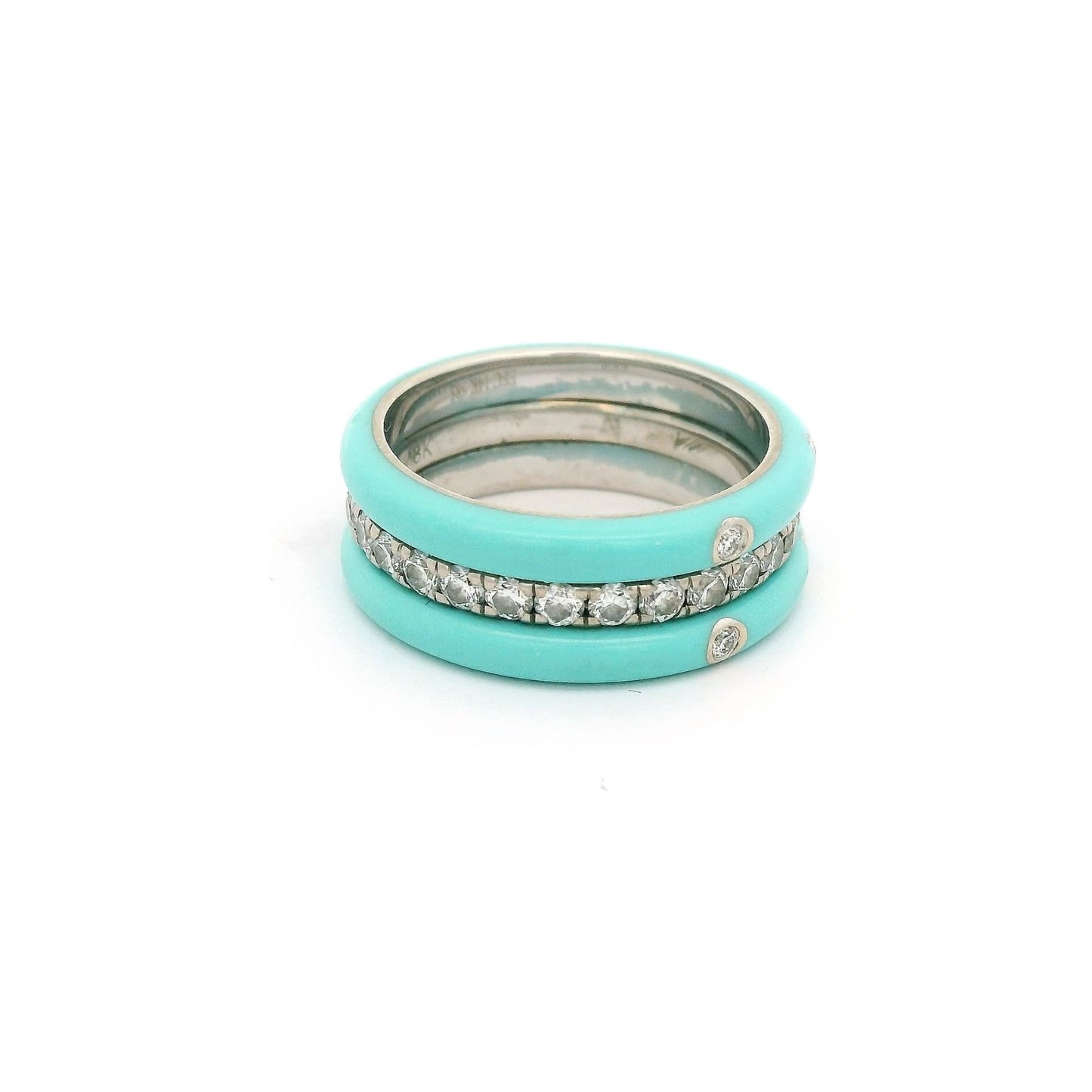 Diamond & Turquoise Eternity Band with Diamonds Set in Turquoise - Forever Rox