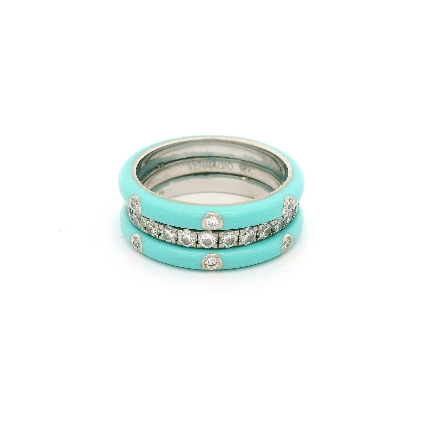 Diamond & Turquoise Eternity Band with Diamonds Set in Turquoise - Forever Rox