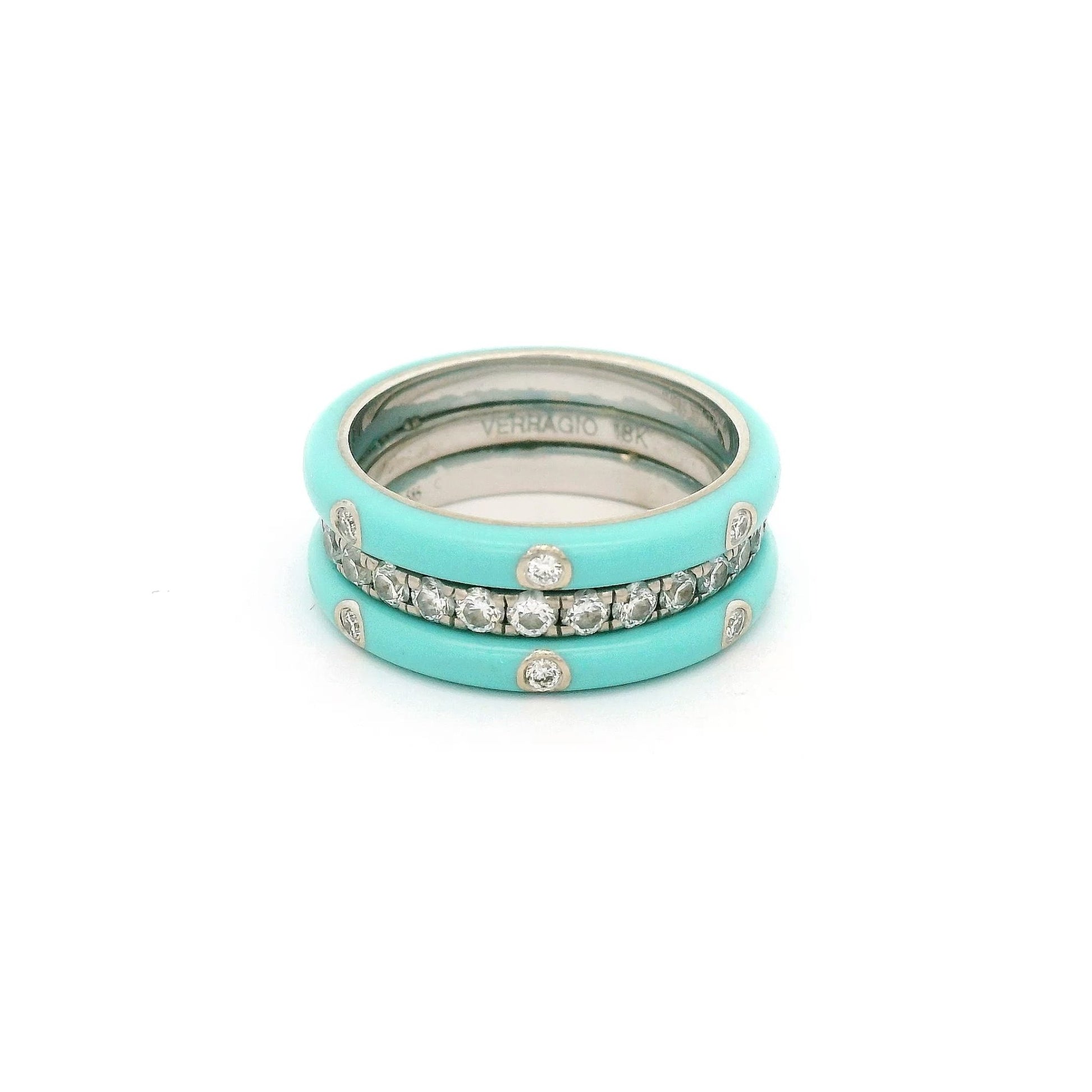 Diamond & Turquoise Eternity Band with Diamonds Set in Turquoise - Forever Rox