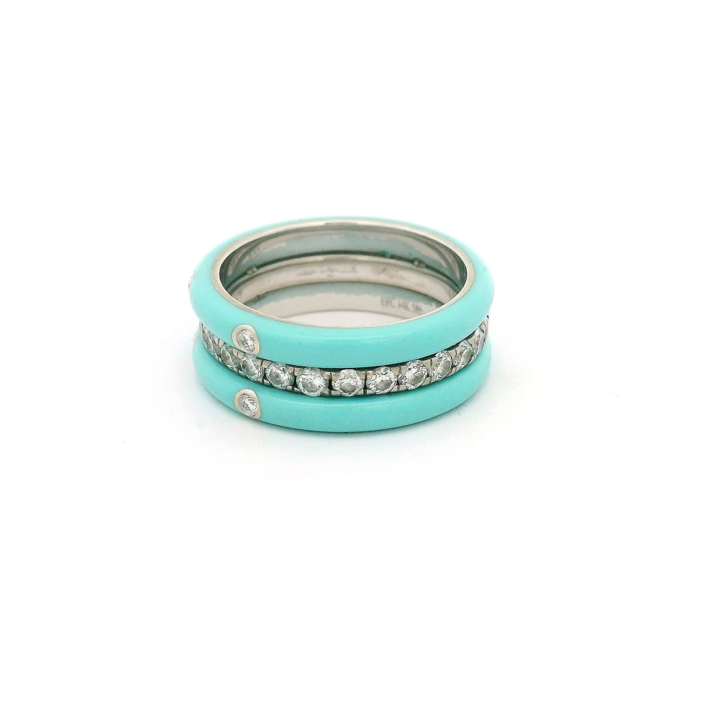 Diamond & Turquoise Eternity Band with Diamonds Set in Turquoise - Forever Rox