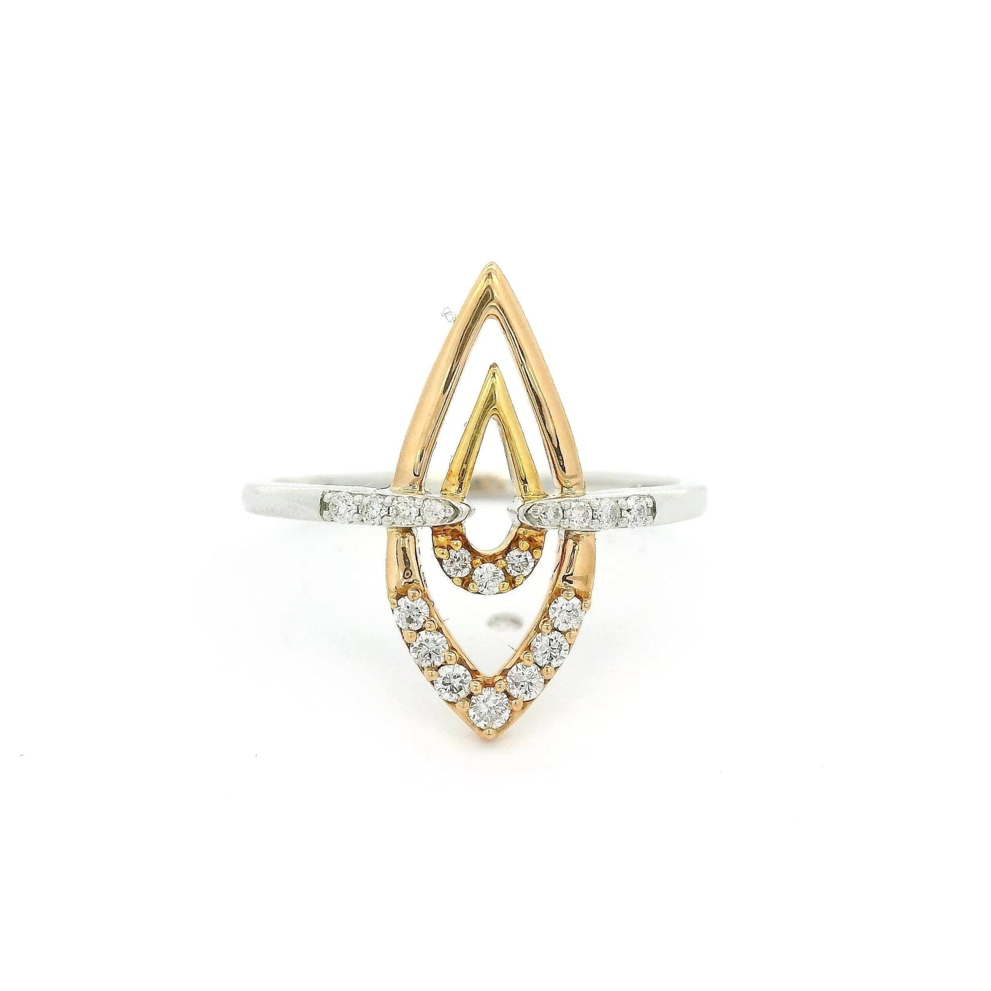 Double Diamond Shape Diamond Ring - Forever Rox