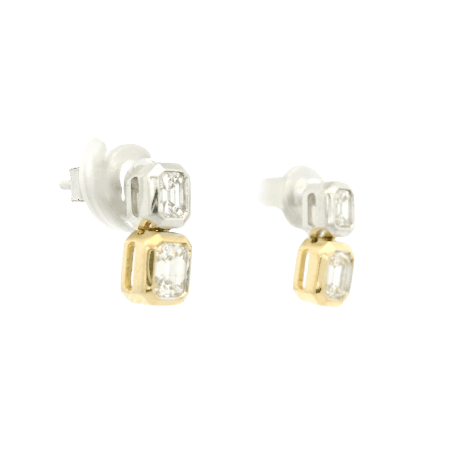Double Emerald Cut Diamond Studs - Forever Rox