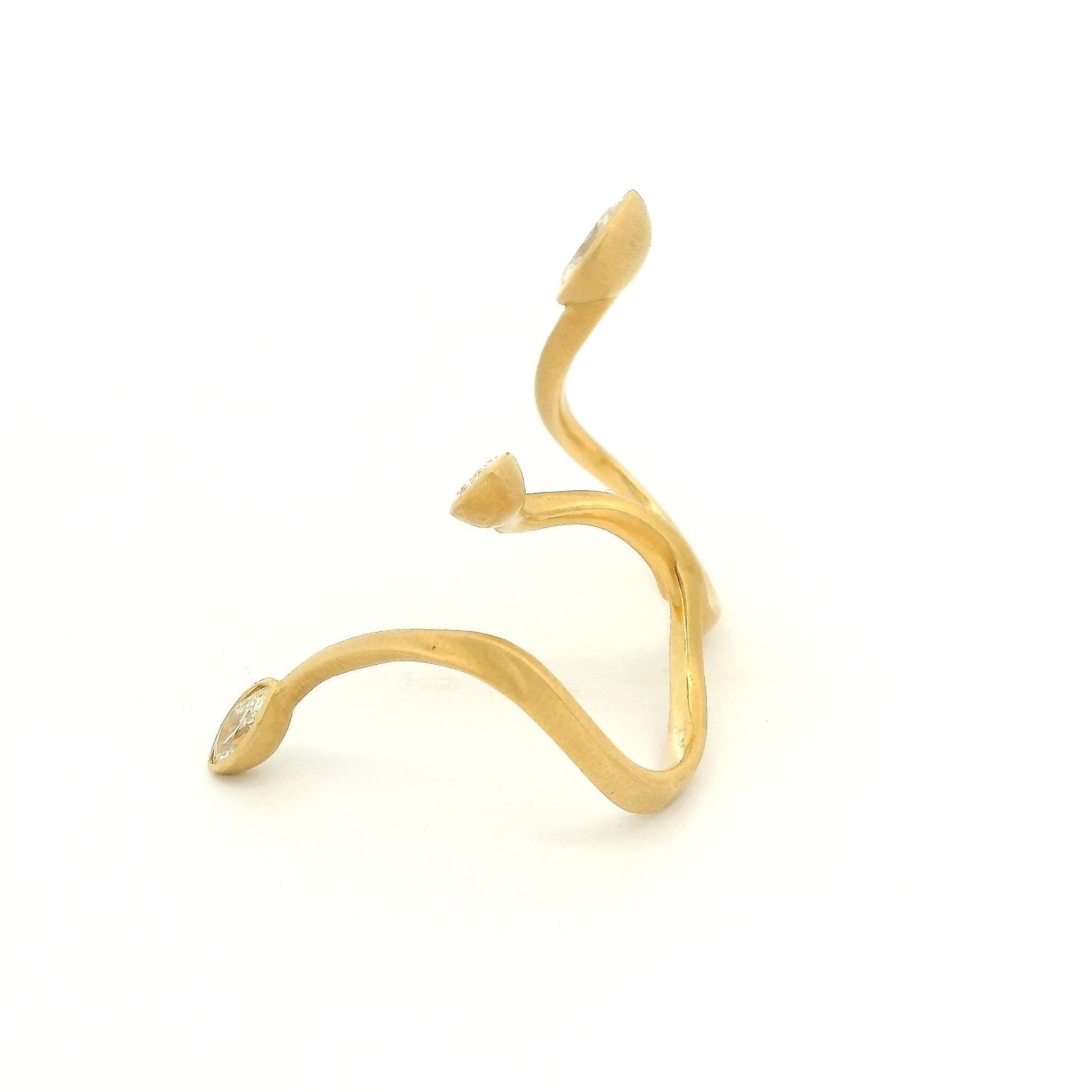 Double Finger Ring With Marquise Cut Diamonds - Forever Rox Fine Jewelry