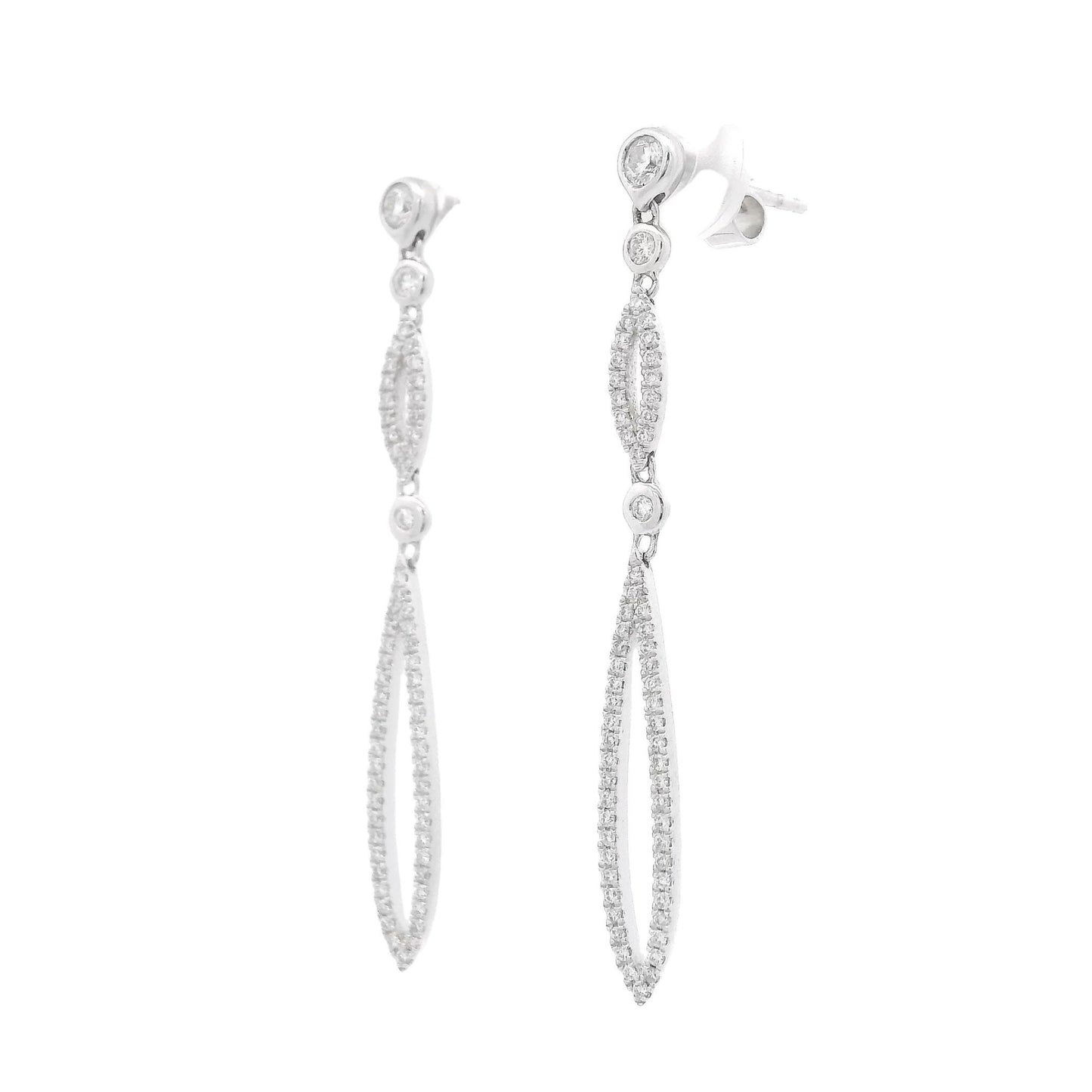 Double Oval Diamond Dangles - Forever Rox