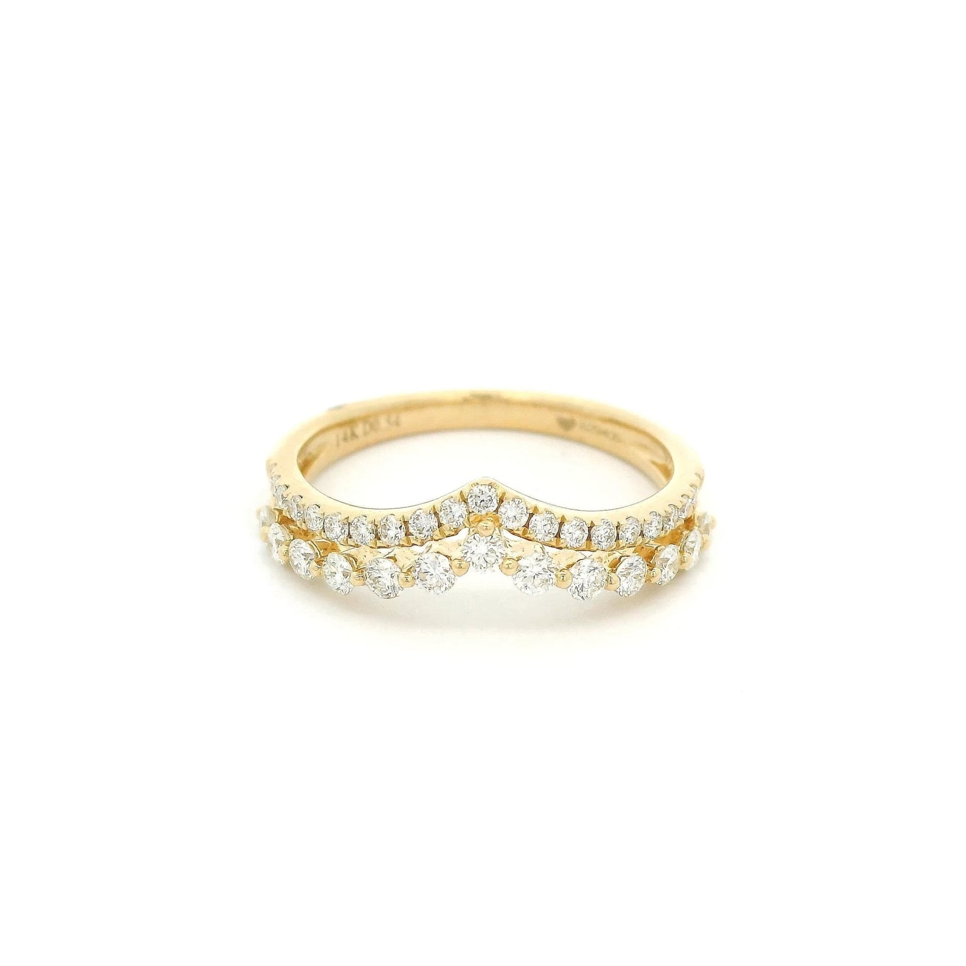 Double Row Diamond Curve Band - Forever Rox