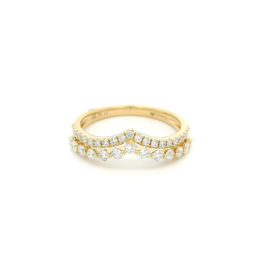 Double Row Diamond Curve Band - Forever Rox