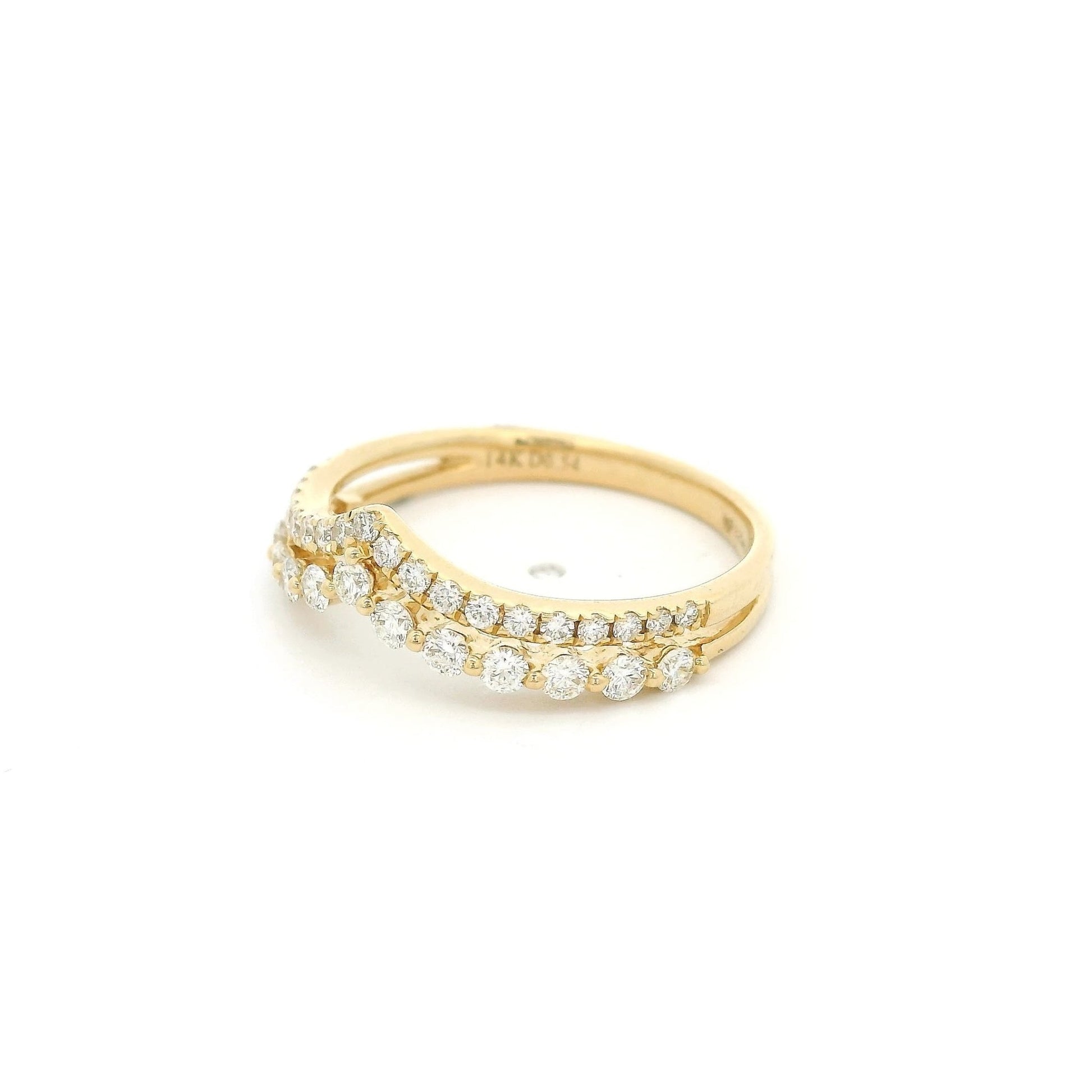 Double Row Diamond Curve Band - Forever Rox
