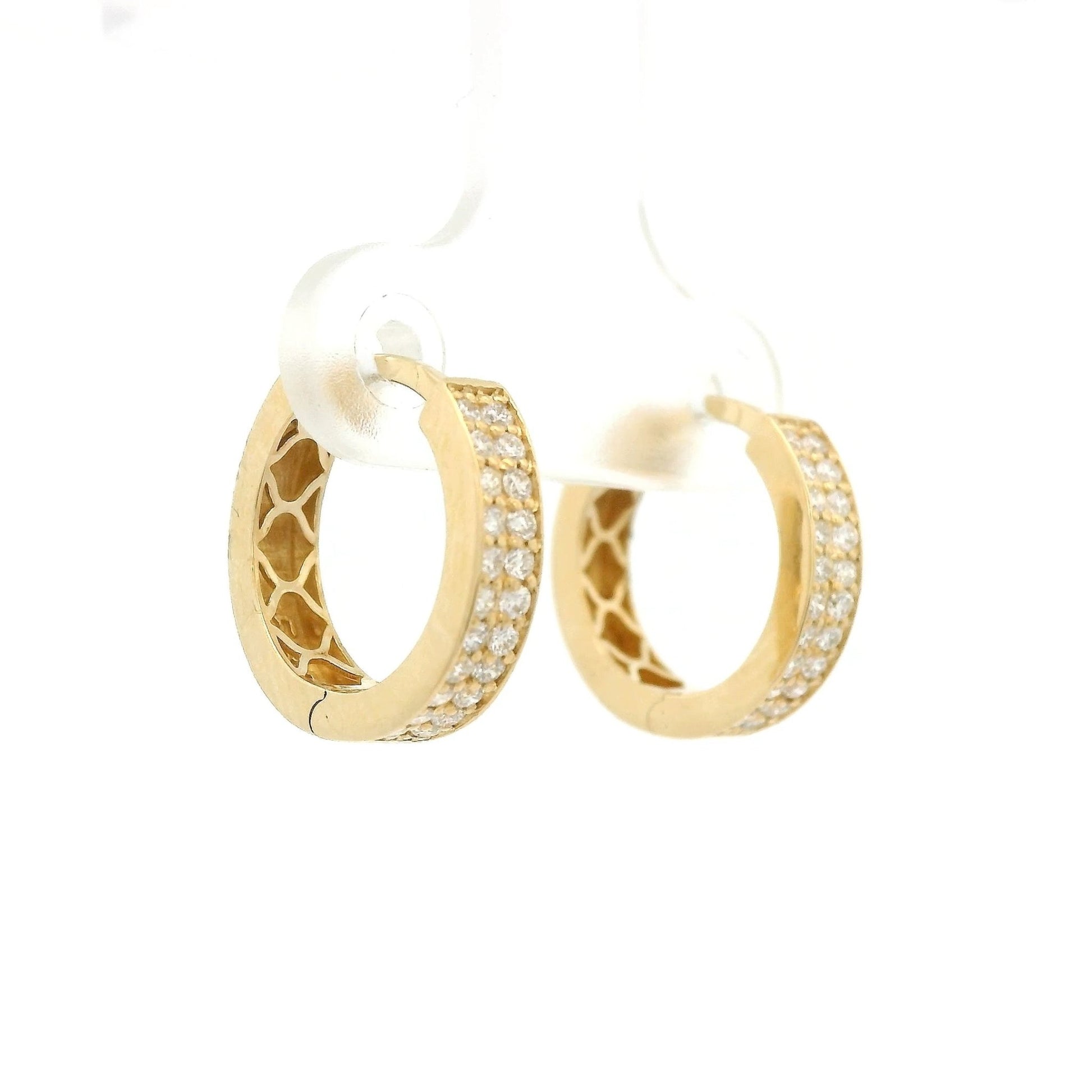 Double Row Diamond Huggie Hoops - Forever Rox