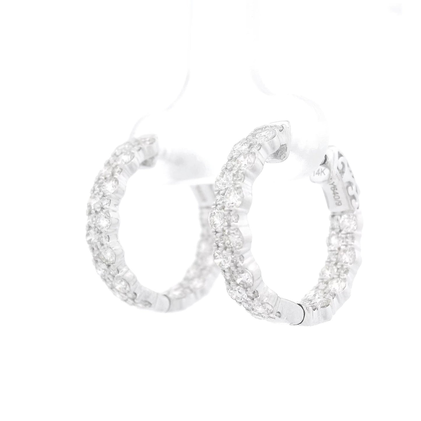 Double Row Diamond Innie Outie Hoops - Forever Rox