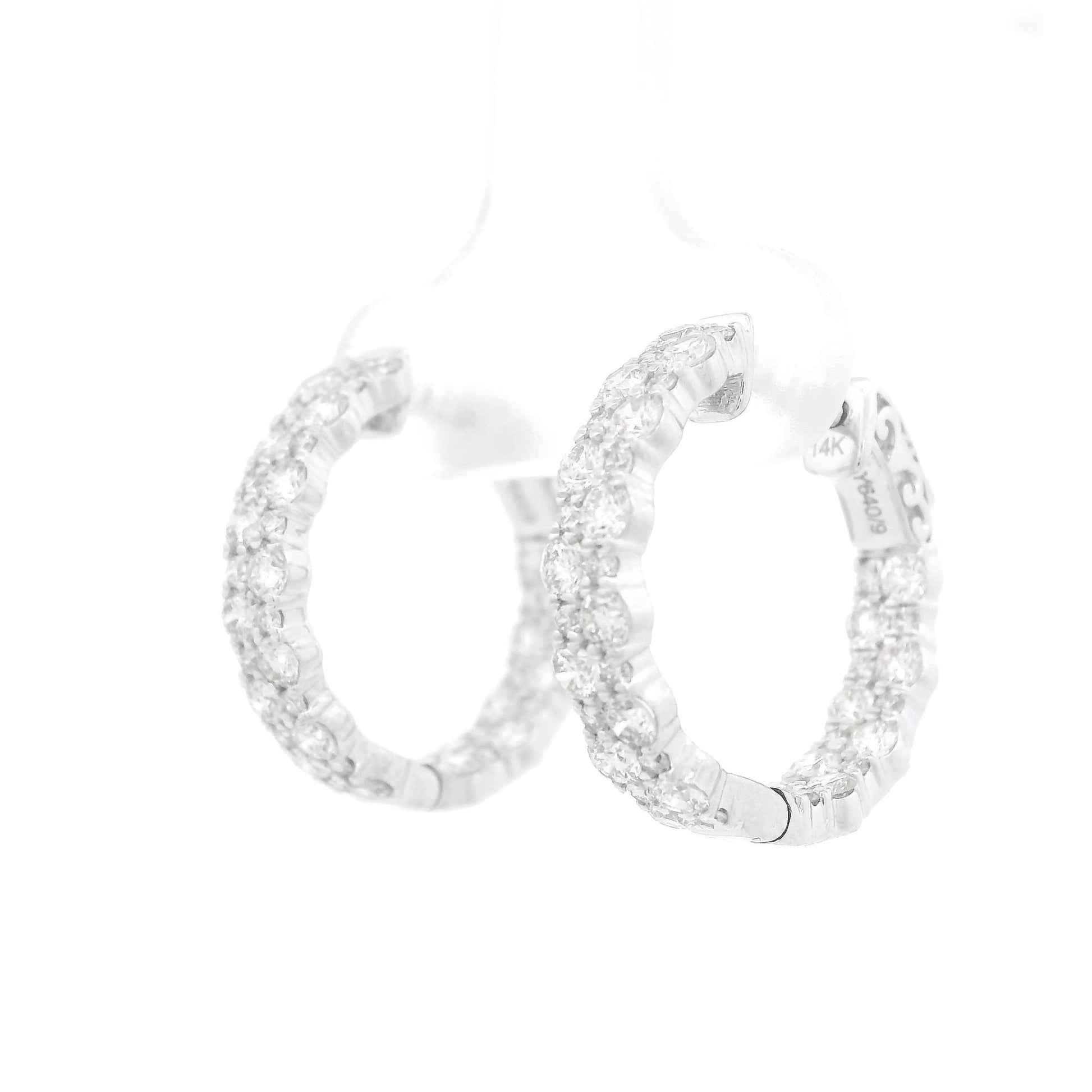 Double Row Diamond Innie Outie Hoops - Forever Rox