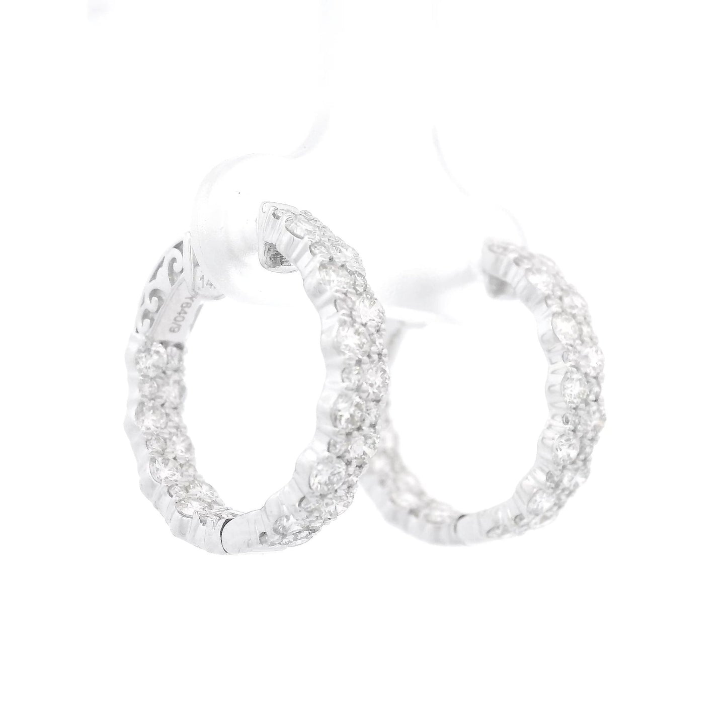 Double Row Diamond Innie Outie Hoops - Forever Rox