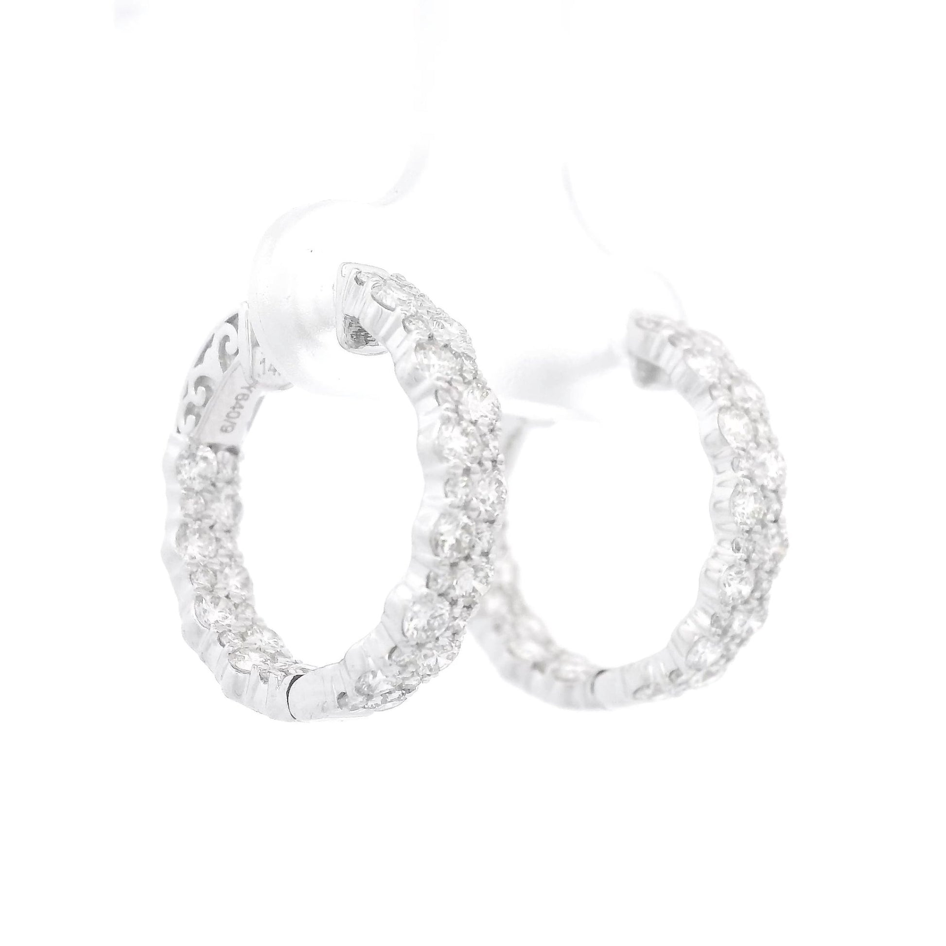 Double Row Diamond Innie Outie Hoops - Forever Rox