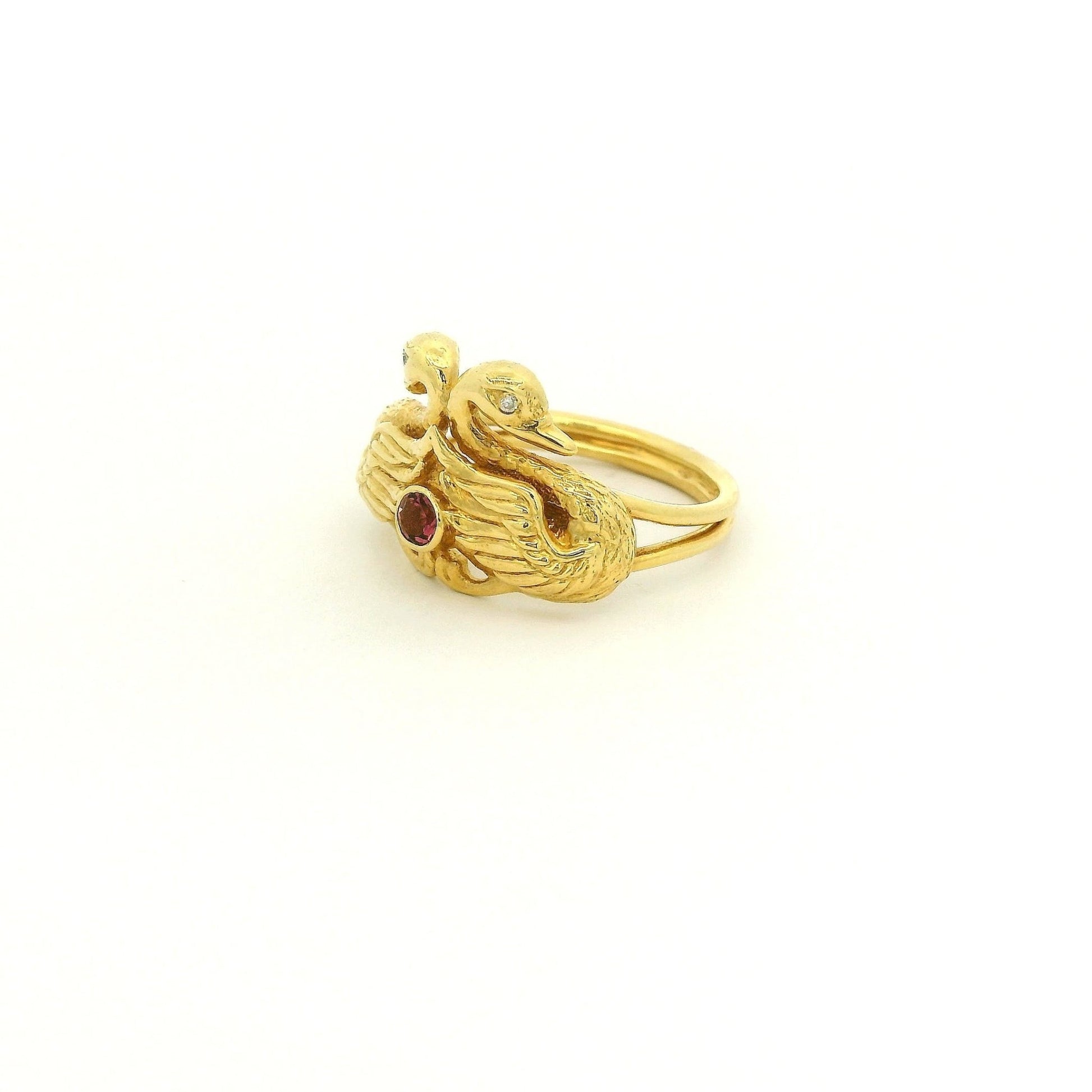 Double Swan Pink Tourmaline & Diamond Ring - Forever Rox Fine Jewelry