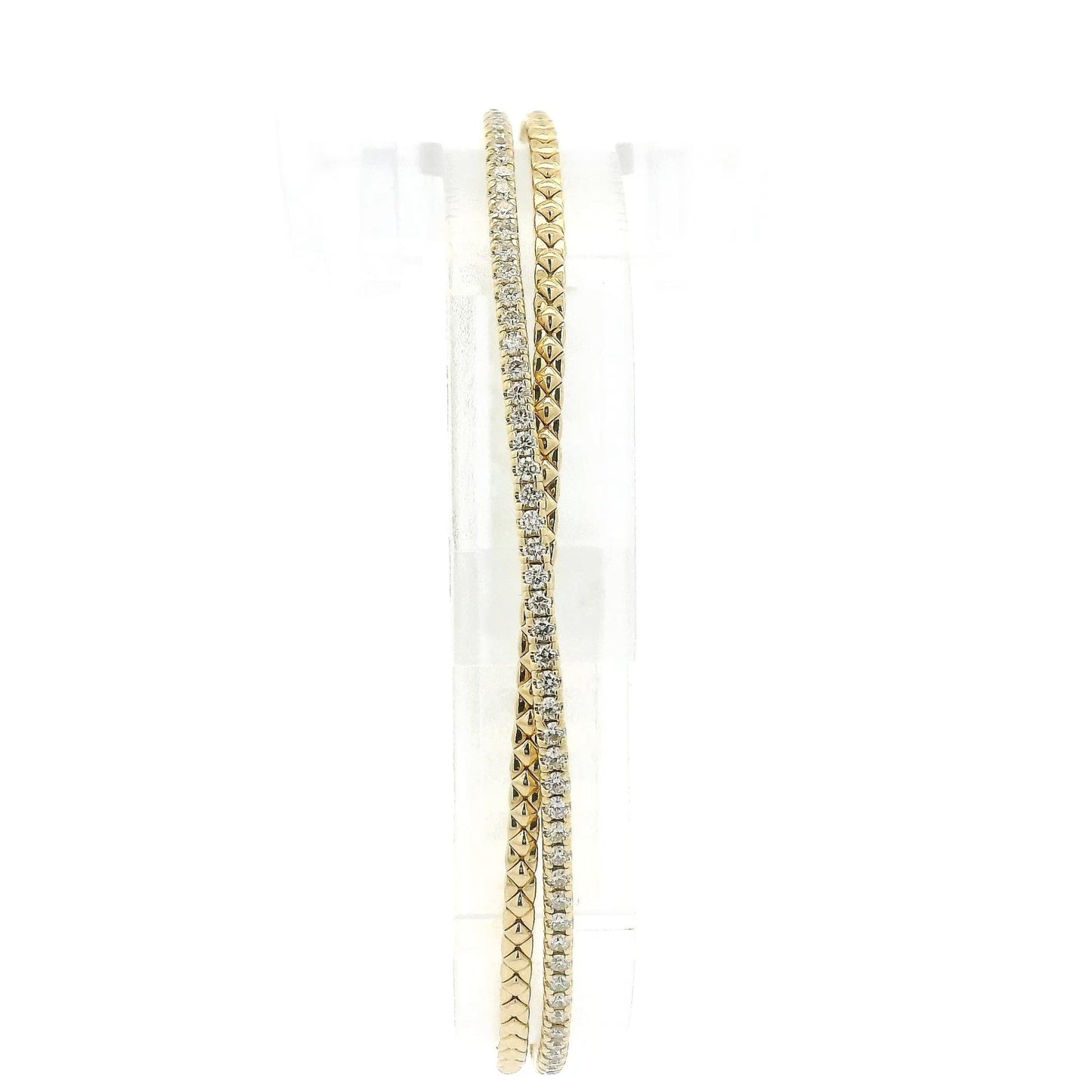 Double Wrap Around Diamond Flex Bangle - Forever Rox