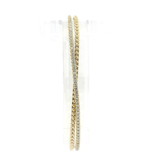 Double Wrap Around Diamond Flex Bangle - Forever Rox