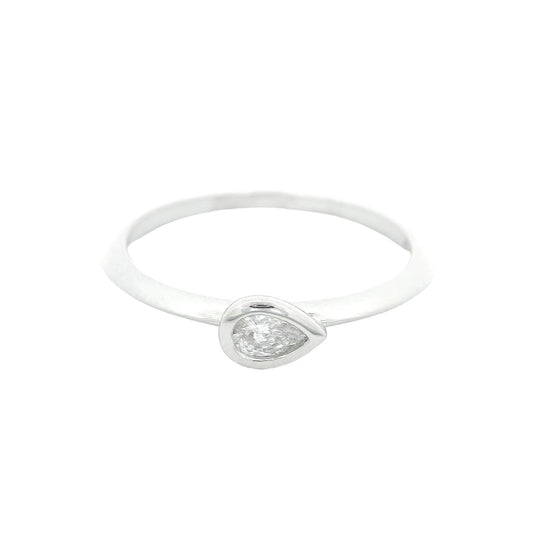East - West Pear Shape Diamond Ring - Forever Rox