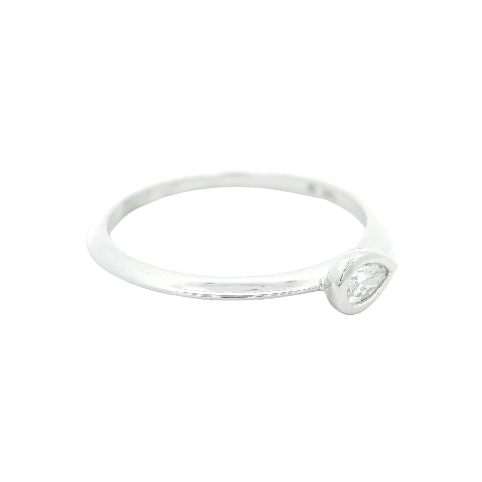 East - West Pear Shape Diamond Ring - Forever Rox