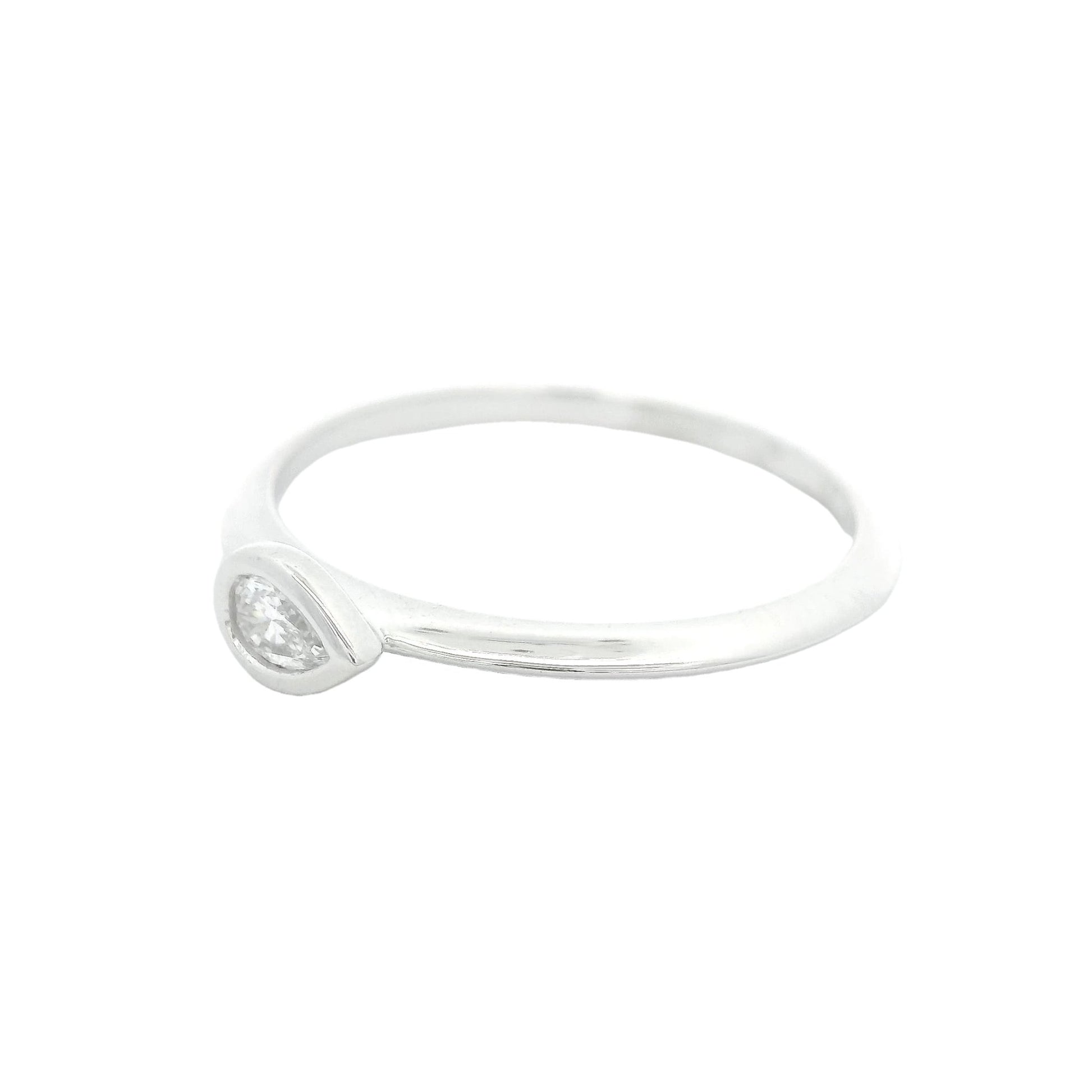 East - West Pear Shape Diamond Ring - Forever Rox
