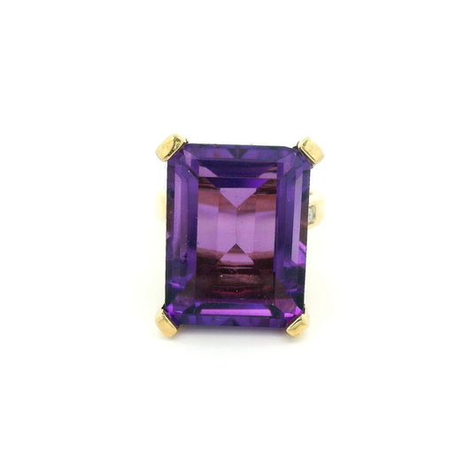 Emerald Cut Amethyst & Diamond Coctail Ring - Forever Rox Fine Jewelry