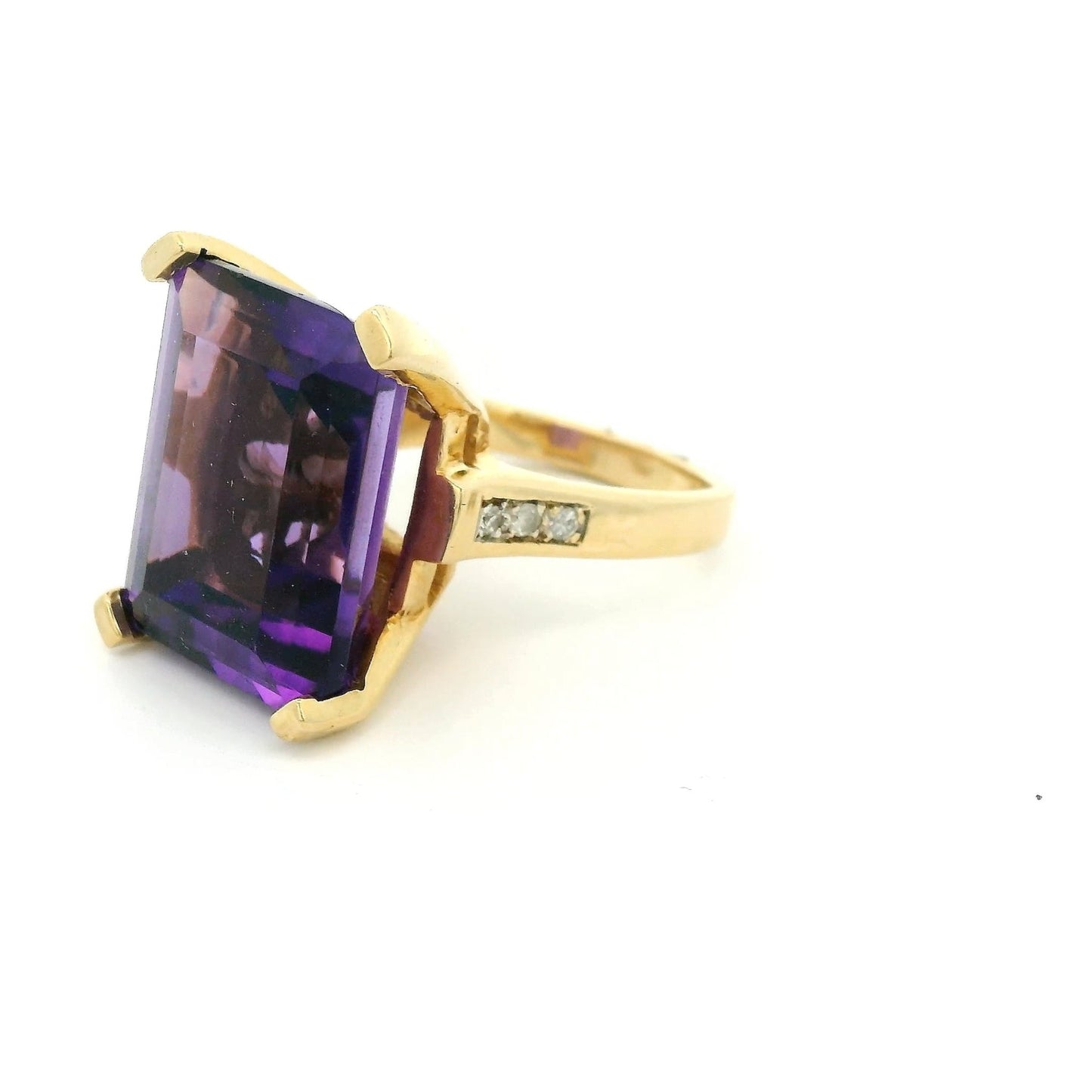 Emerald Cut Amethyst & Diamond Coctail Ring - Forever Rox Fine Jewelry