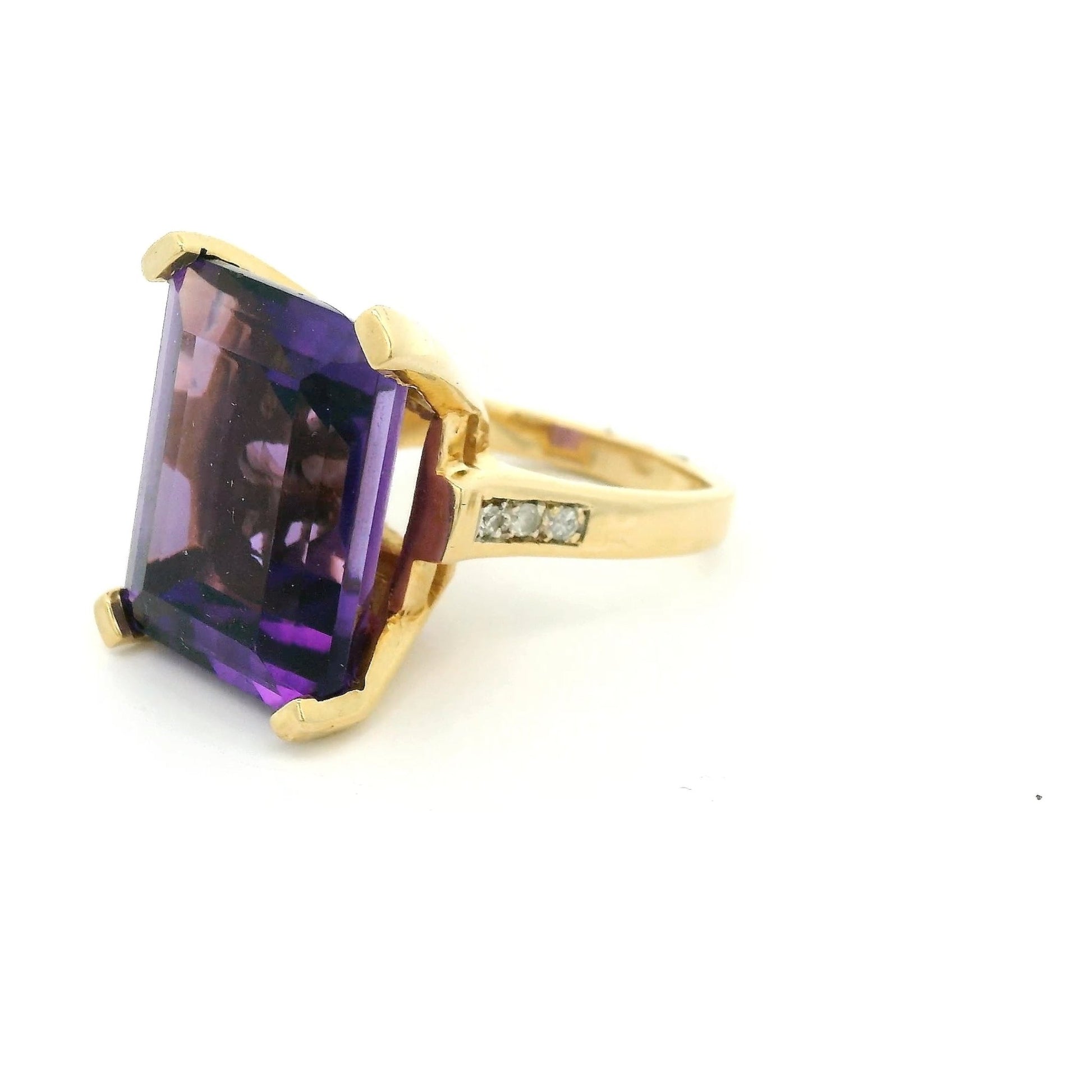 Emerald Cut Amethyst & Diamond Coctail Ring - Forever Rox Fine Jewelry