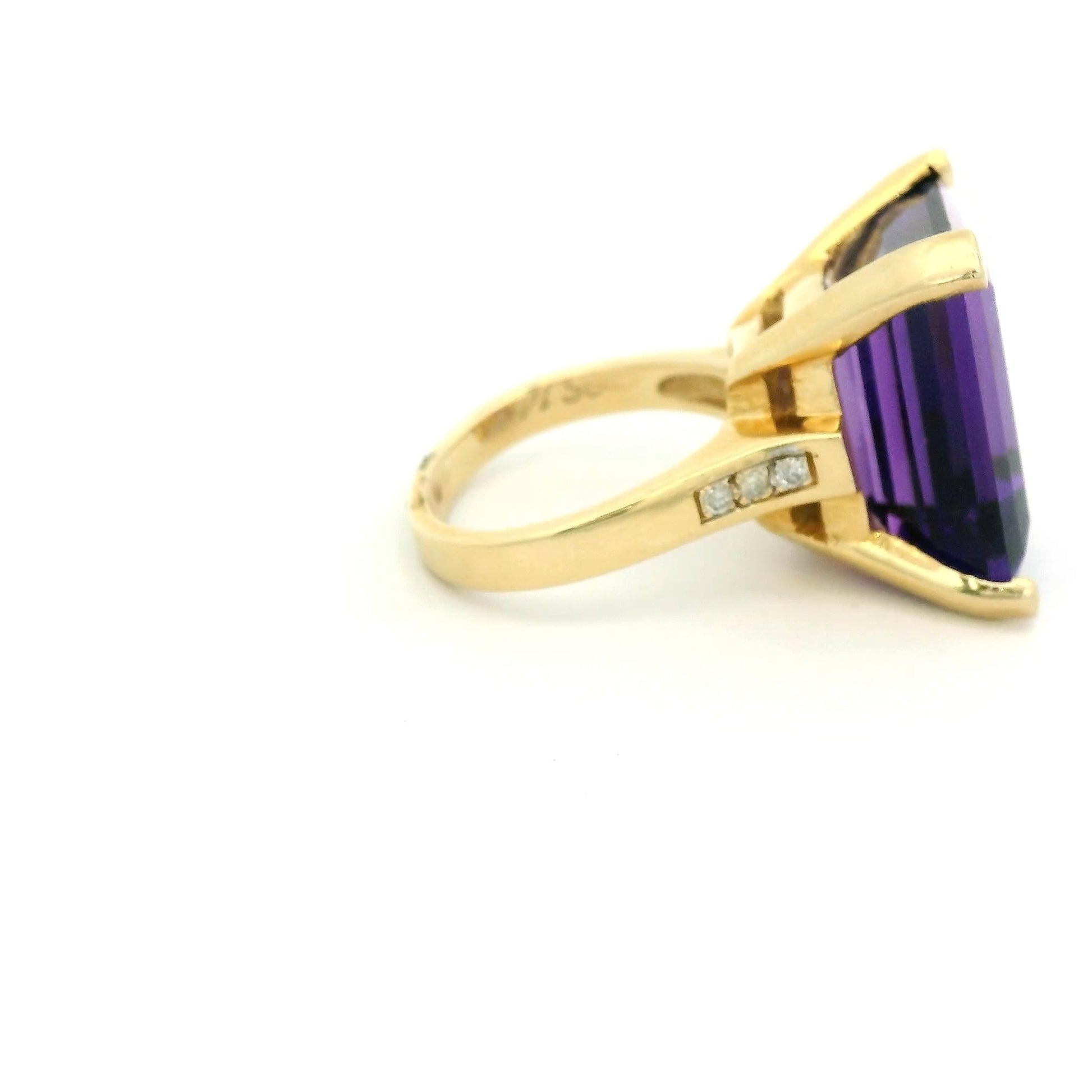 Emerald Cut Amethyst & Diamond Coctail Ring - Forever Rox Fine Jewelry